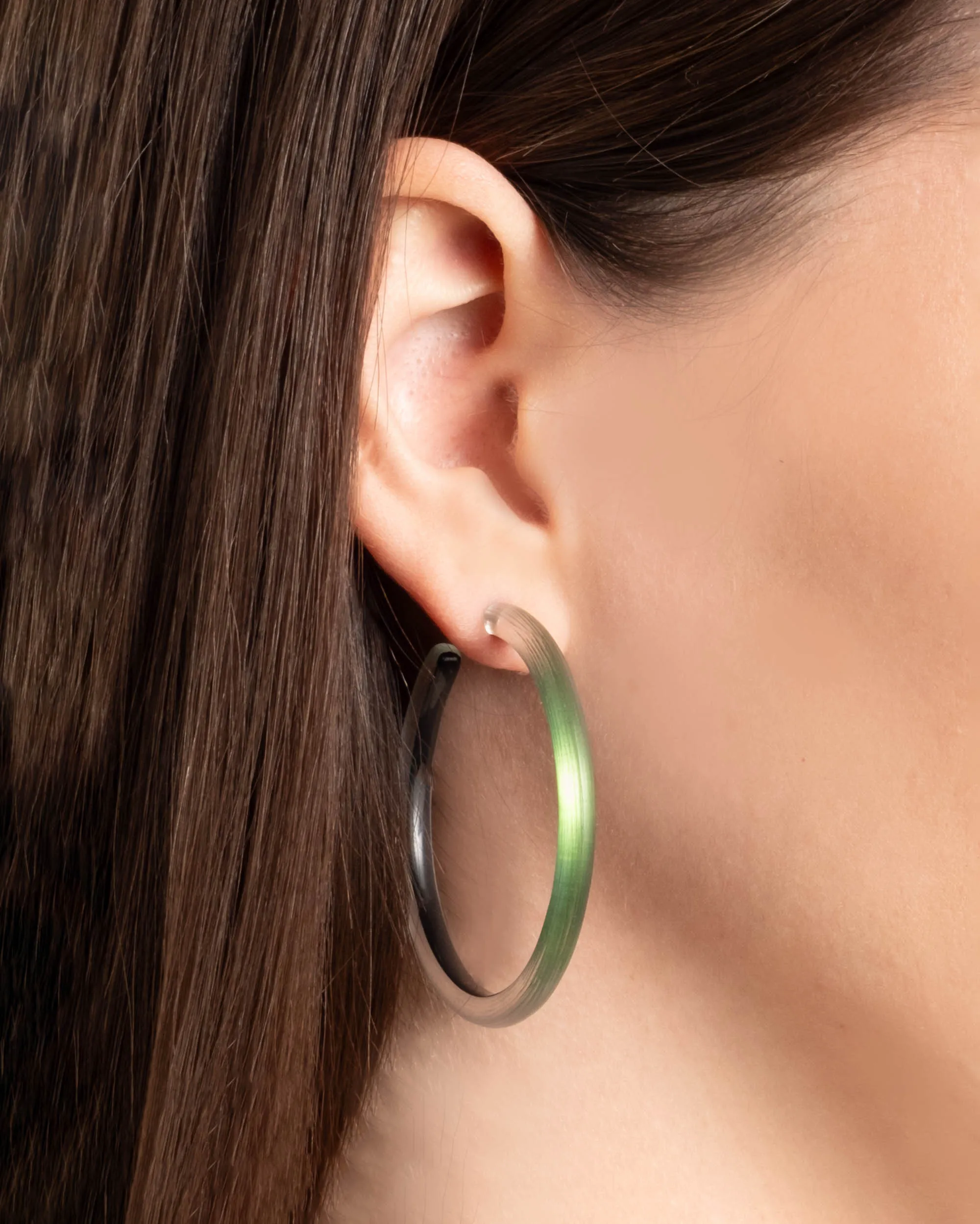 Skinny Lucite Hoop Earring- Moss Green sold by Alexis Bittar product image thumbnail 2