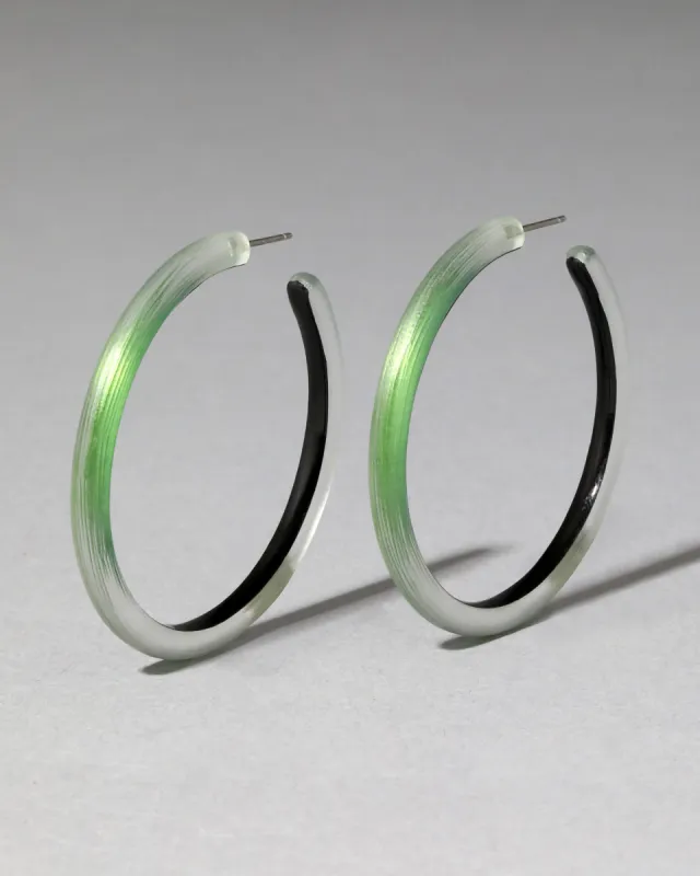 Skinny Lucite Hoop Earring- Moss Green sold by Alexis Bittar