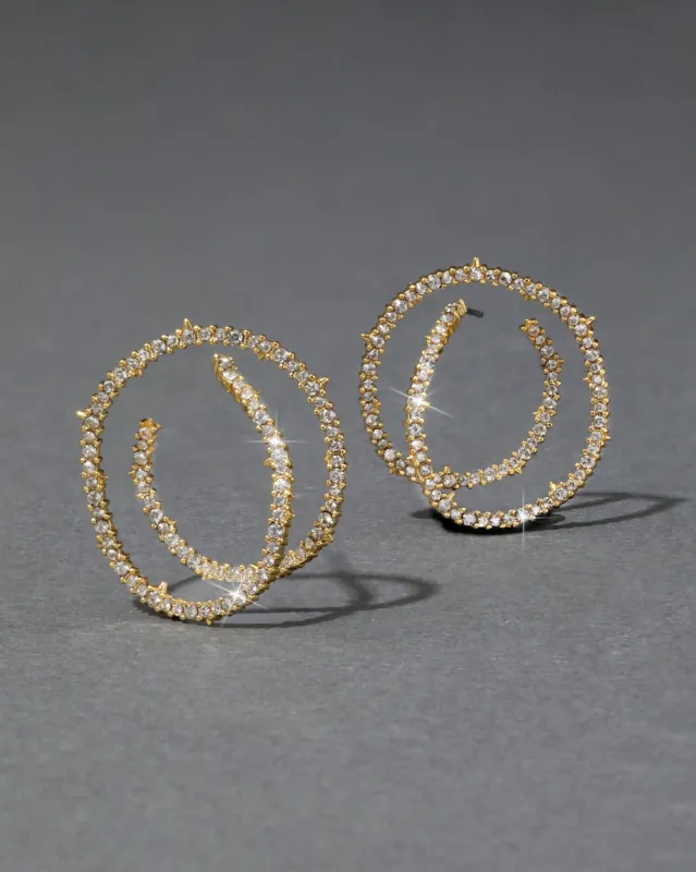 Crystal Encrusted Coil Link Post Earring sold by Alexis Bittar