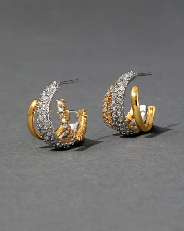 Crystal Encrusted Orbiting Gold Hoop Earring- Gold sold by Alexis Bittar