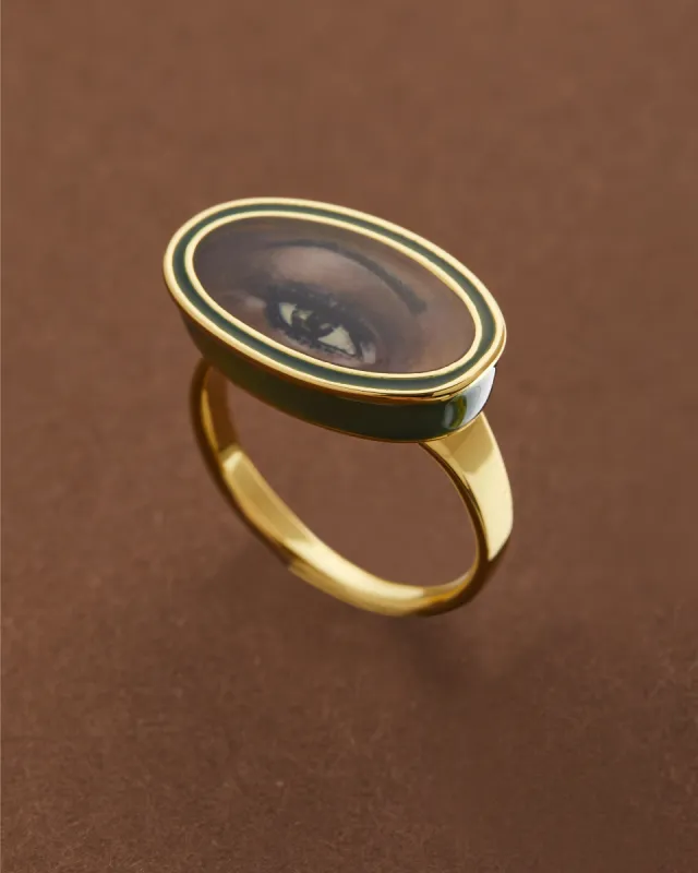 In My Dreams Eye Ring - Green Enamel made by Alexis Bittar