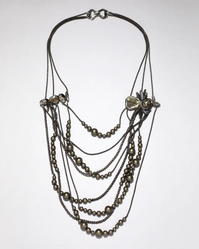 Archive Dark Pearl Multi Strand Drop Necklace sold by Alexis Bittar