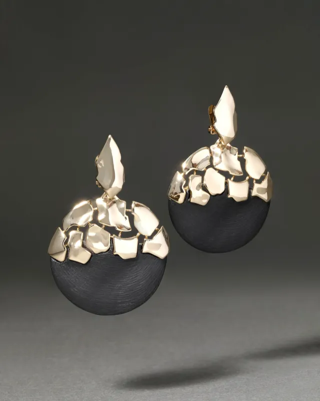 Archive Shattered Gold Lucite Drop Clip Earring sold by Alexis Bittar