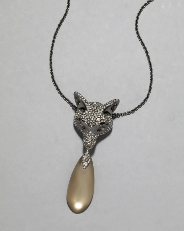 Archive Pave Fox with Lucite Pendant Necklace sold by Alexis Bittar