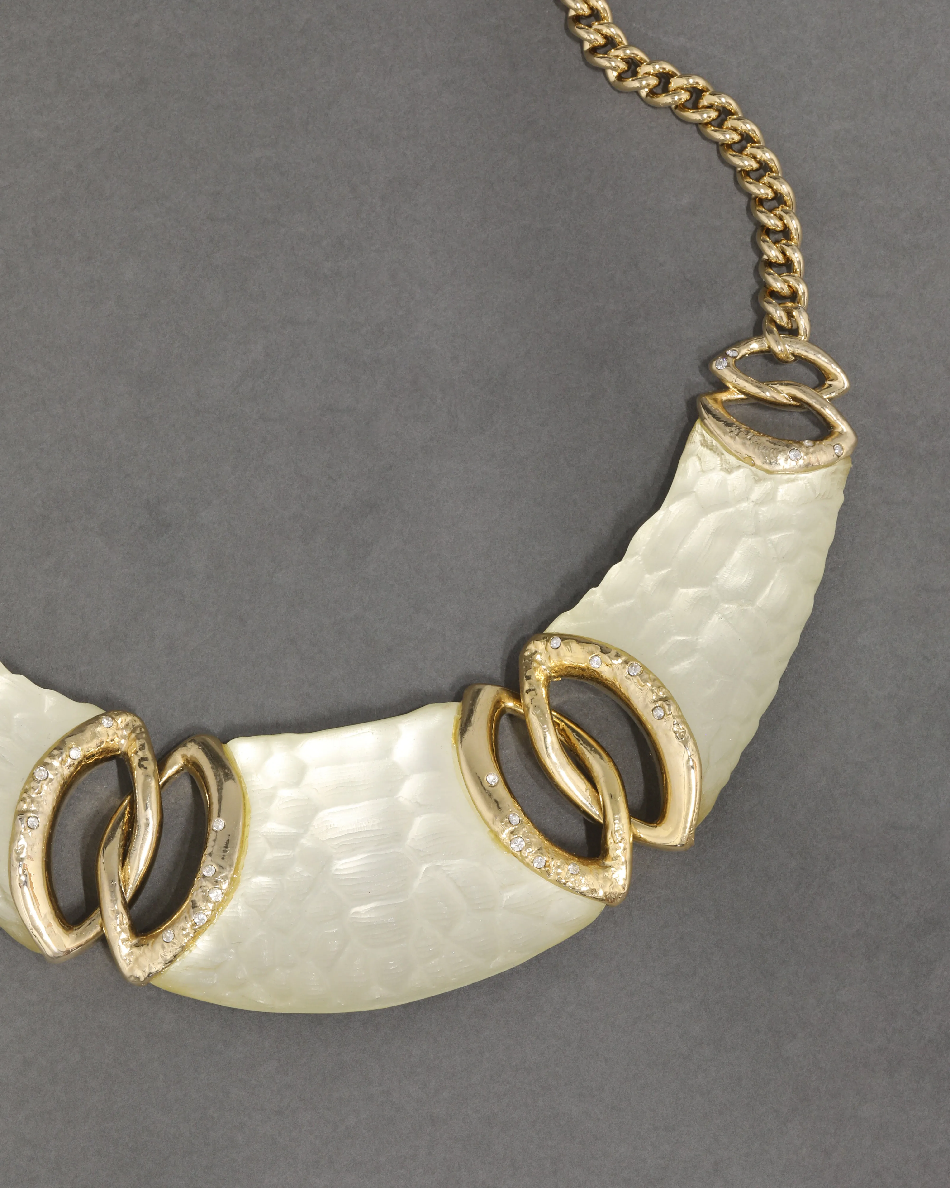 Archive Crocodile Texture Hand Sculpted Lucite Bib Necklace sold by Alexis Bittar product image thumbnail 2
