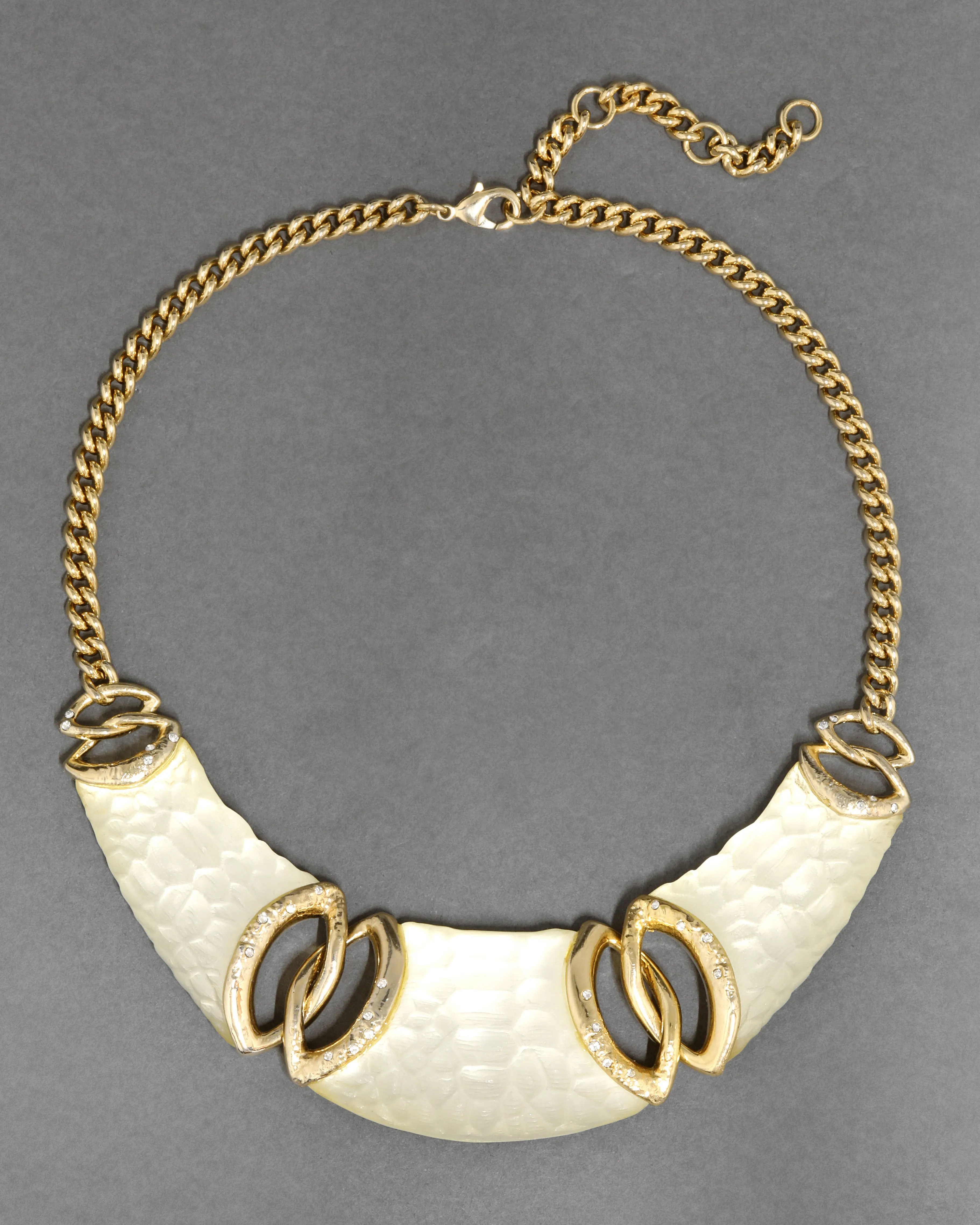 Archive Crocodile Texture Hand Sculpted Lucite Bib Necklace sold by Alexis Bittar