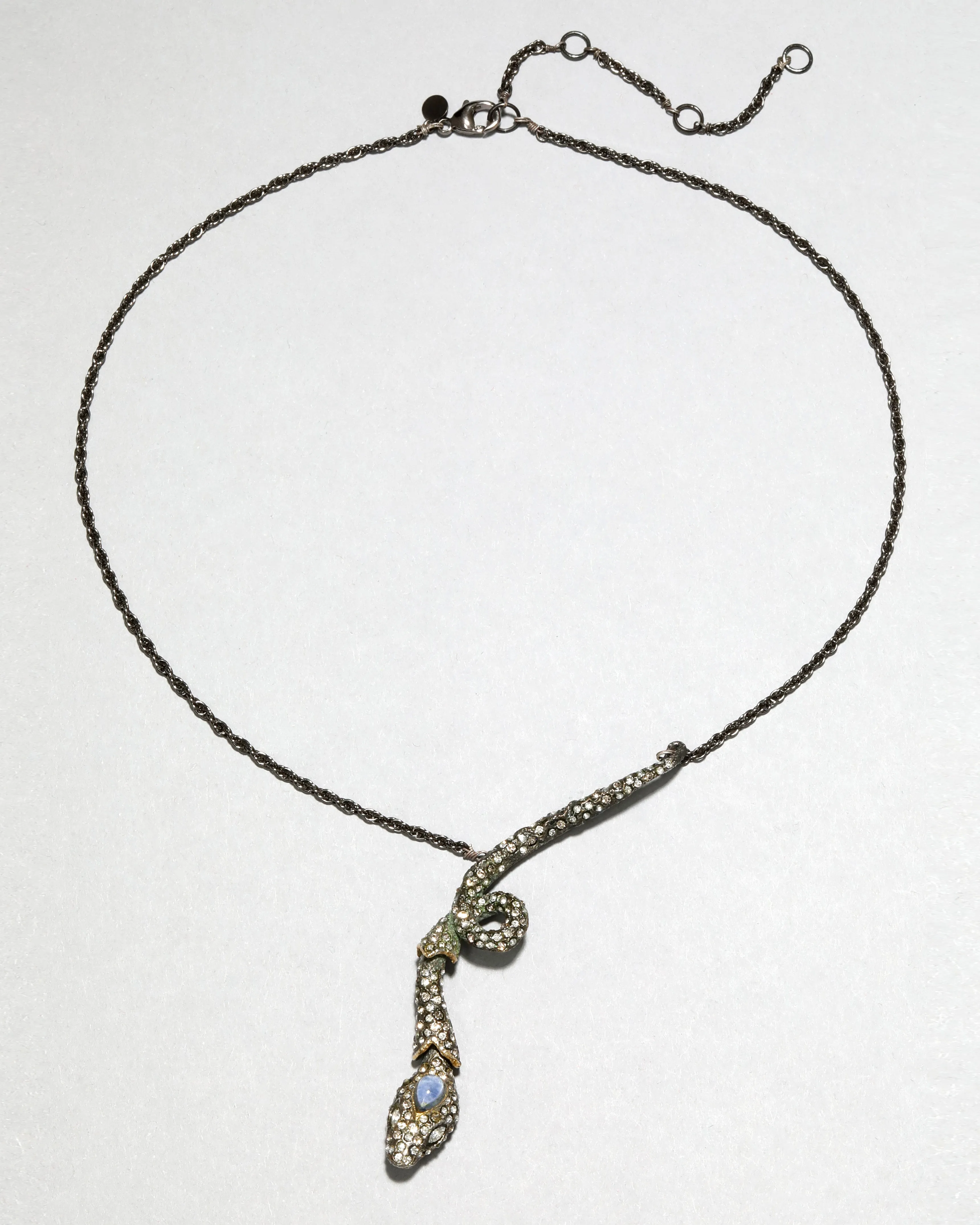 Archive Gunmetal Crystal Encrusted Kinetic Snake Necklace sold by Alexis Bittar product image thumbnail 2