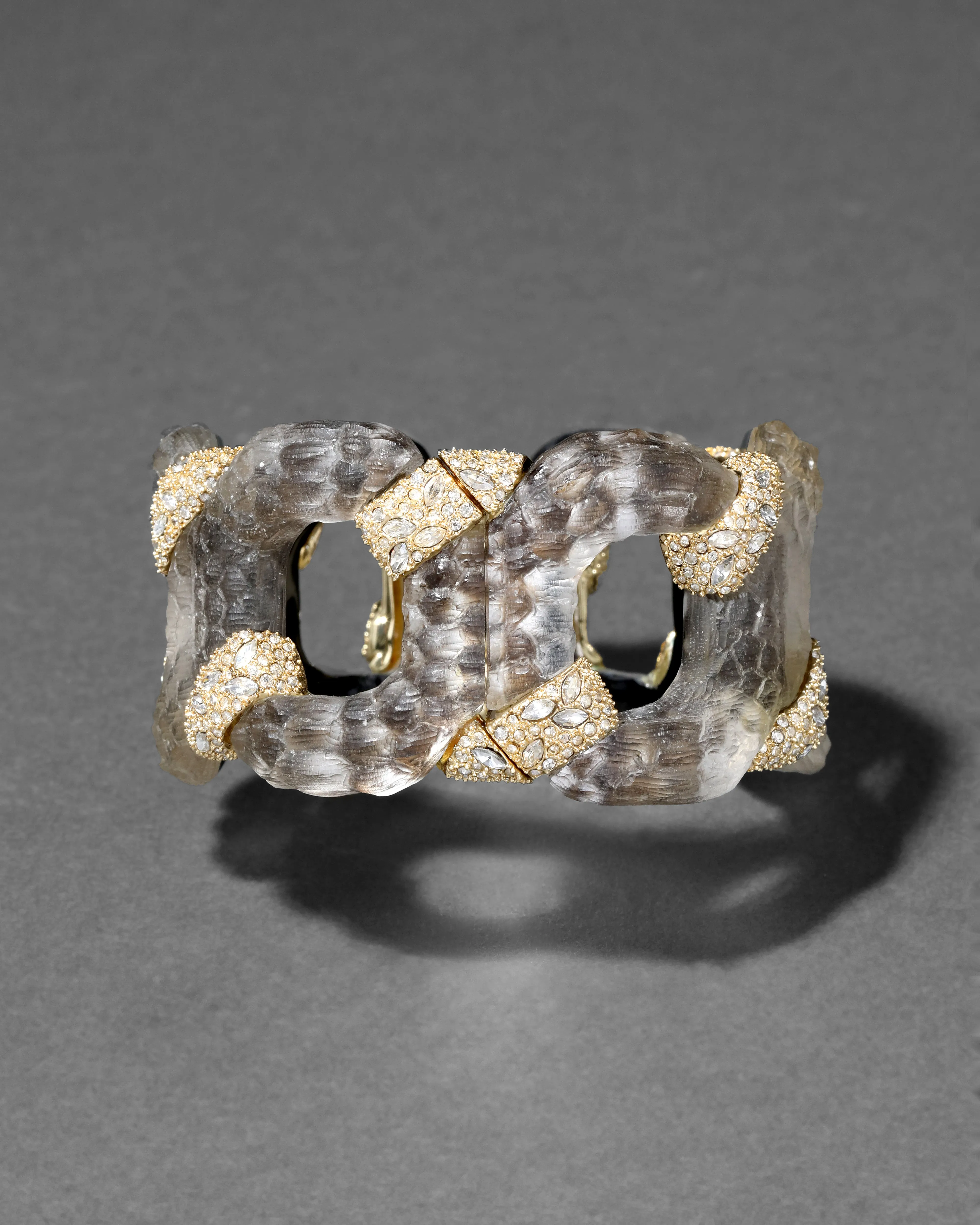 Archive Crystal Encrusted Lucite Croc Link Hinge Bracelet sold by Alexis Bittar product image thumbnail 2
