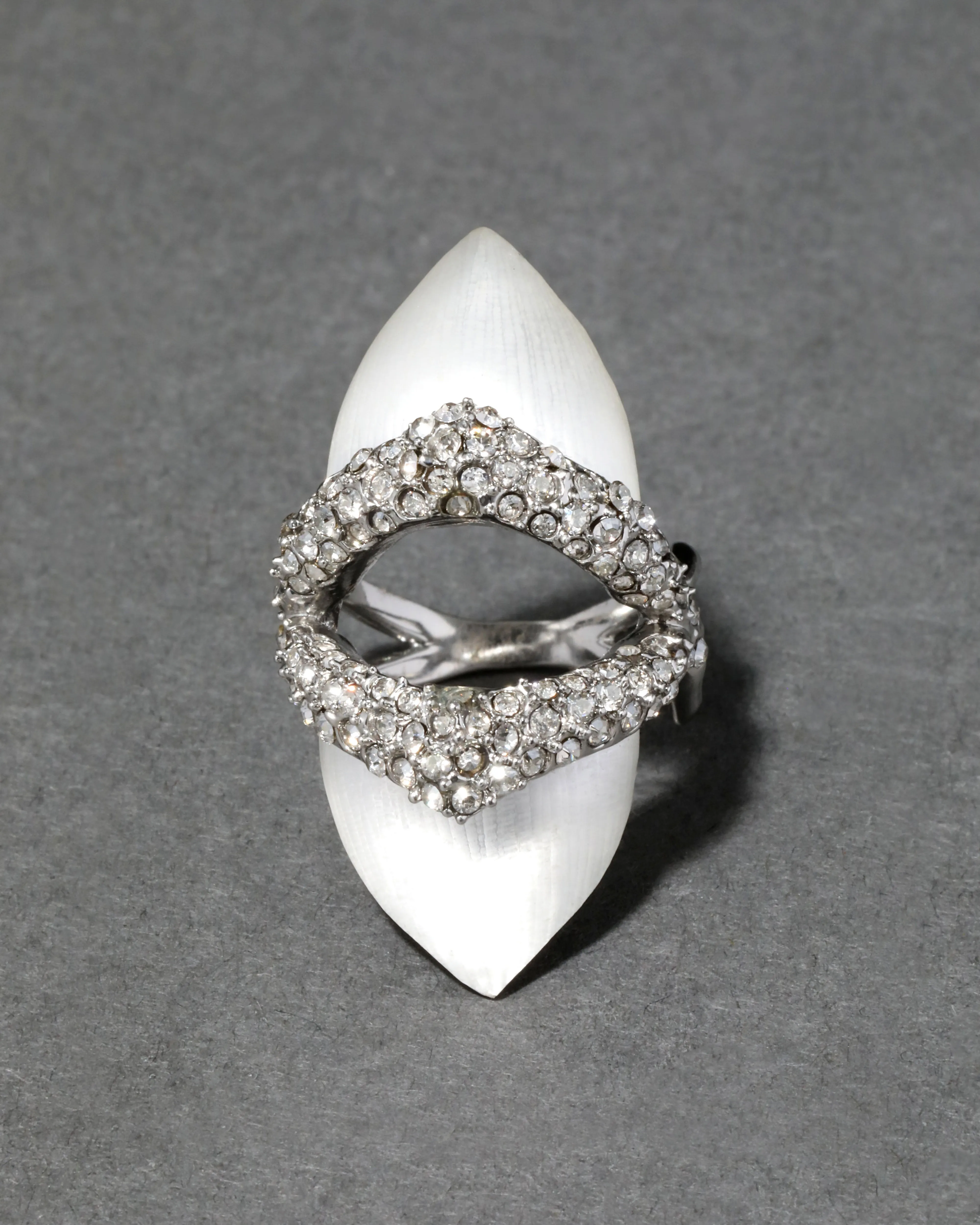Archive Crystal Encrusted Hand Sculpted Lucite Open Faced Ring sold by Alexis Bittar product image thumbnail 2