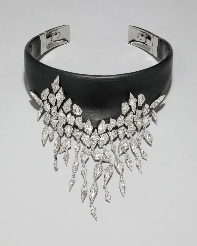 Archive Hand Sculpted Lucite with Ice Fringe Collar Necklace sold by Alexis Bittar