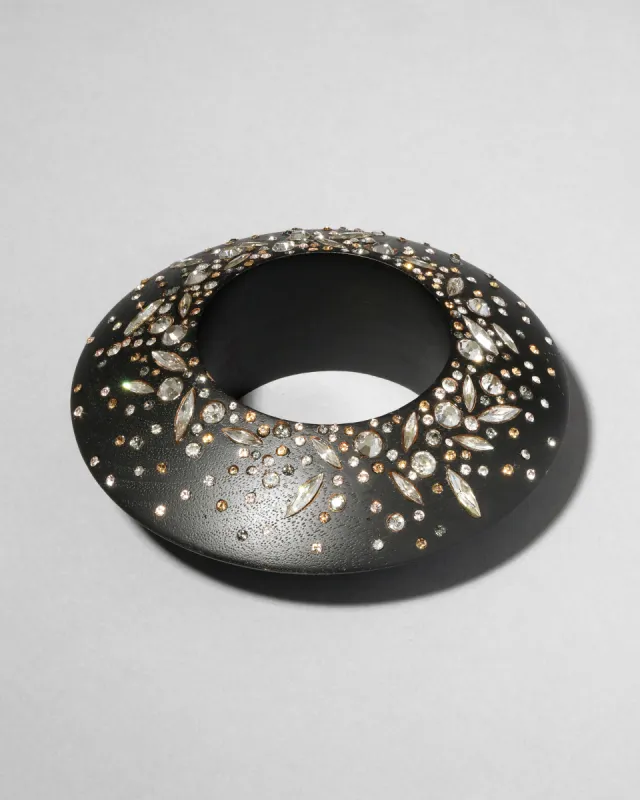 Archive Asteroid Crystal Inlay Wood Bangle made by Alexis Bittar