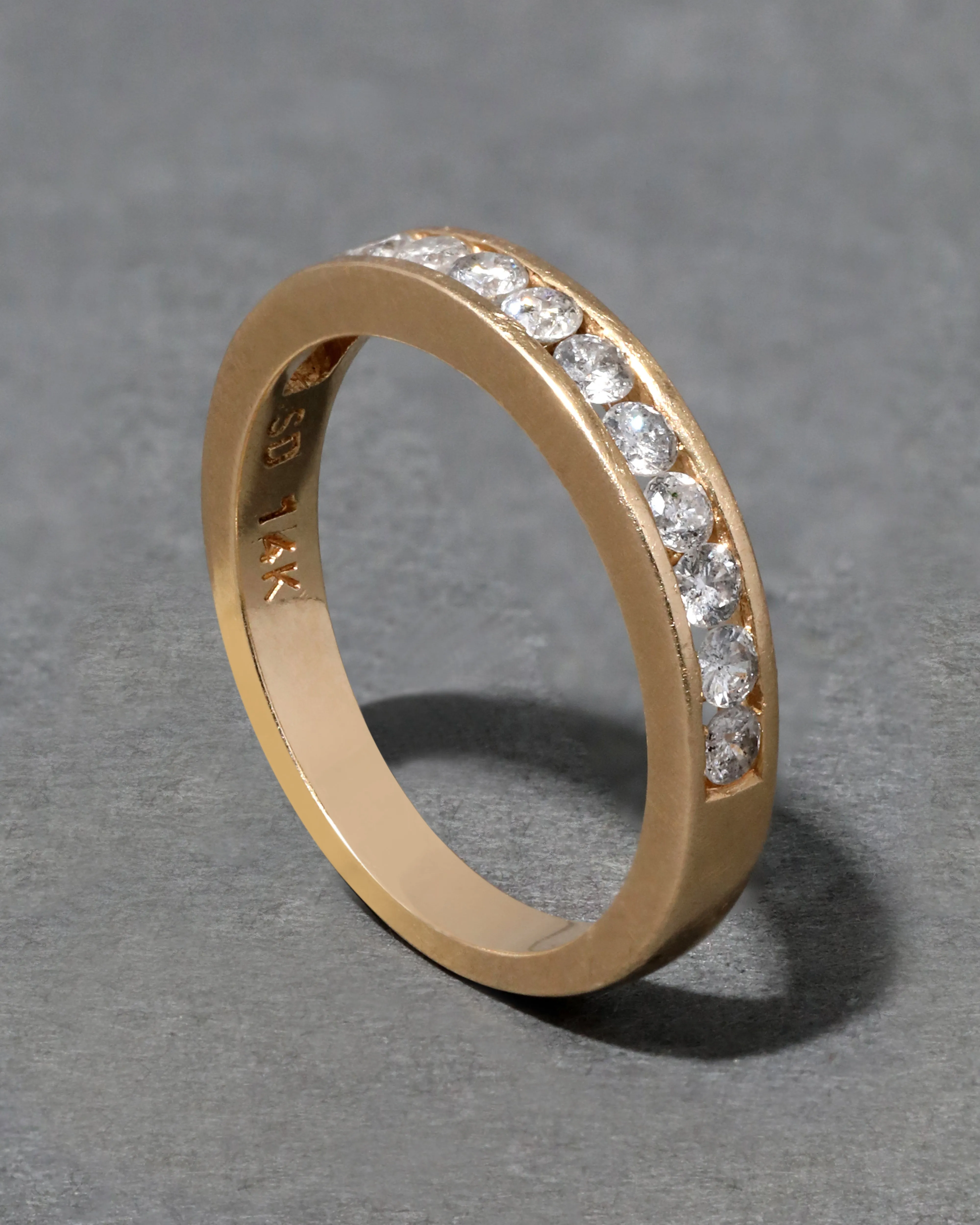 Vintage 1980s 14k Gold Open Set Diamond Band Ring sold by Alexis Bittar