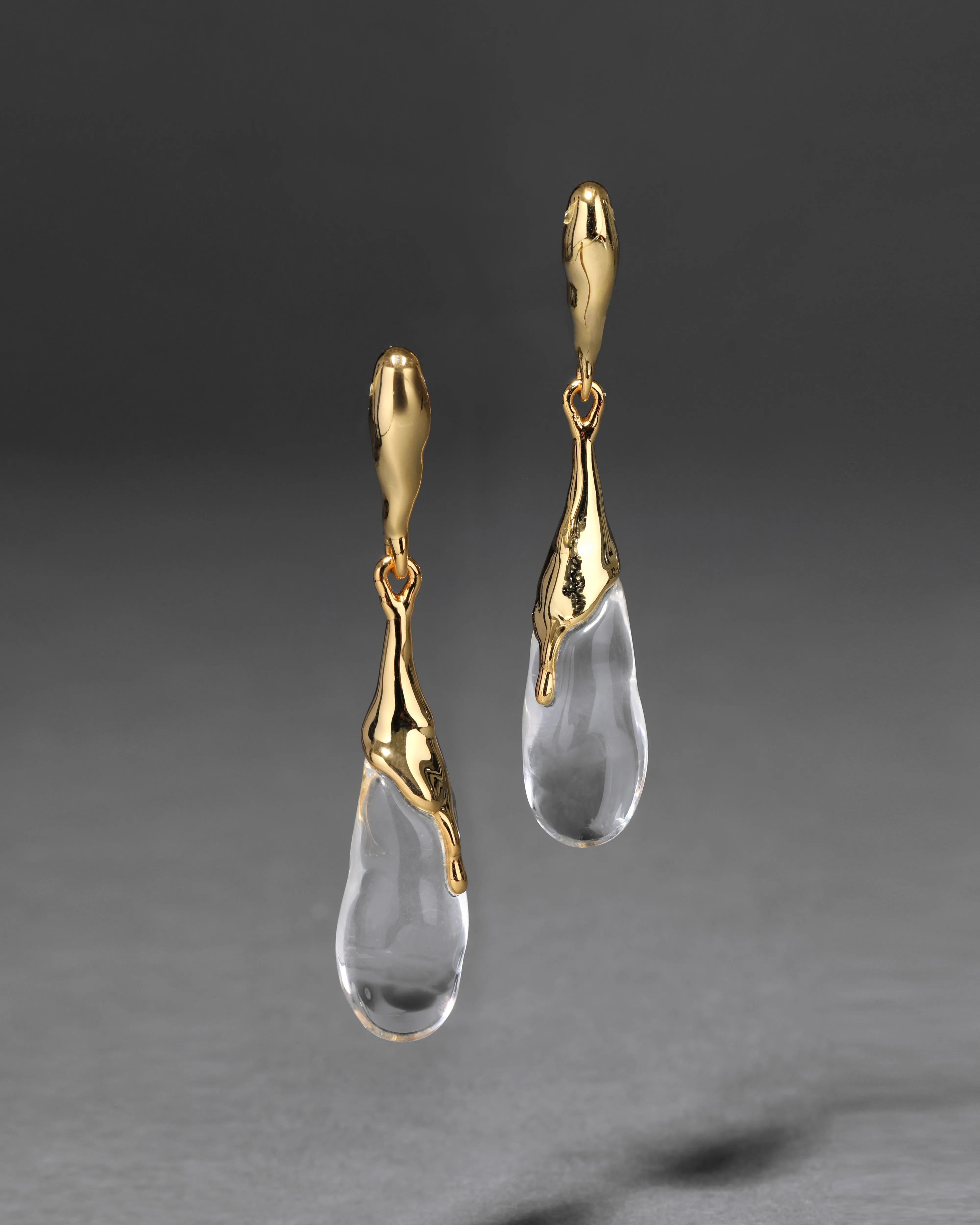 Liquid Lucite Teardrop Post Earring- Clear sold by Alexis Bittar