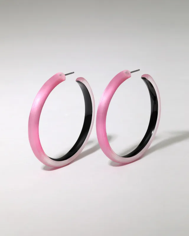 Skinny Lucite Hoop Earring- Candy Pink sold by Alexis Bittar