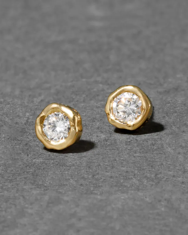 14k Gold Asterales Diamond Stud Earring made by Alexis Bittar