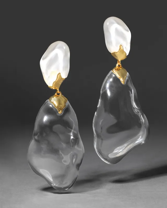 Liquid Lucite Pebble Clip Earring sold by Alexis Bittar