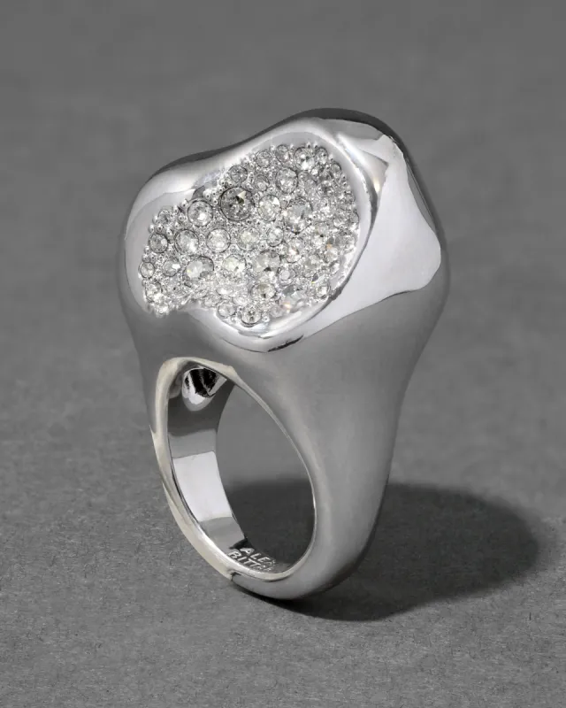 Solanales Silver Crystal Pebble Ring sold by Alexis Bittar