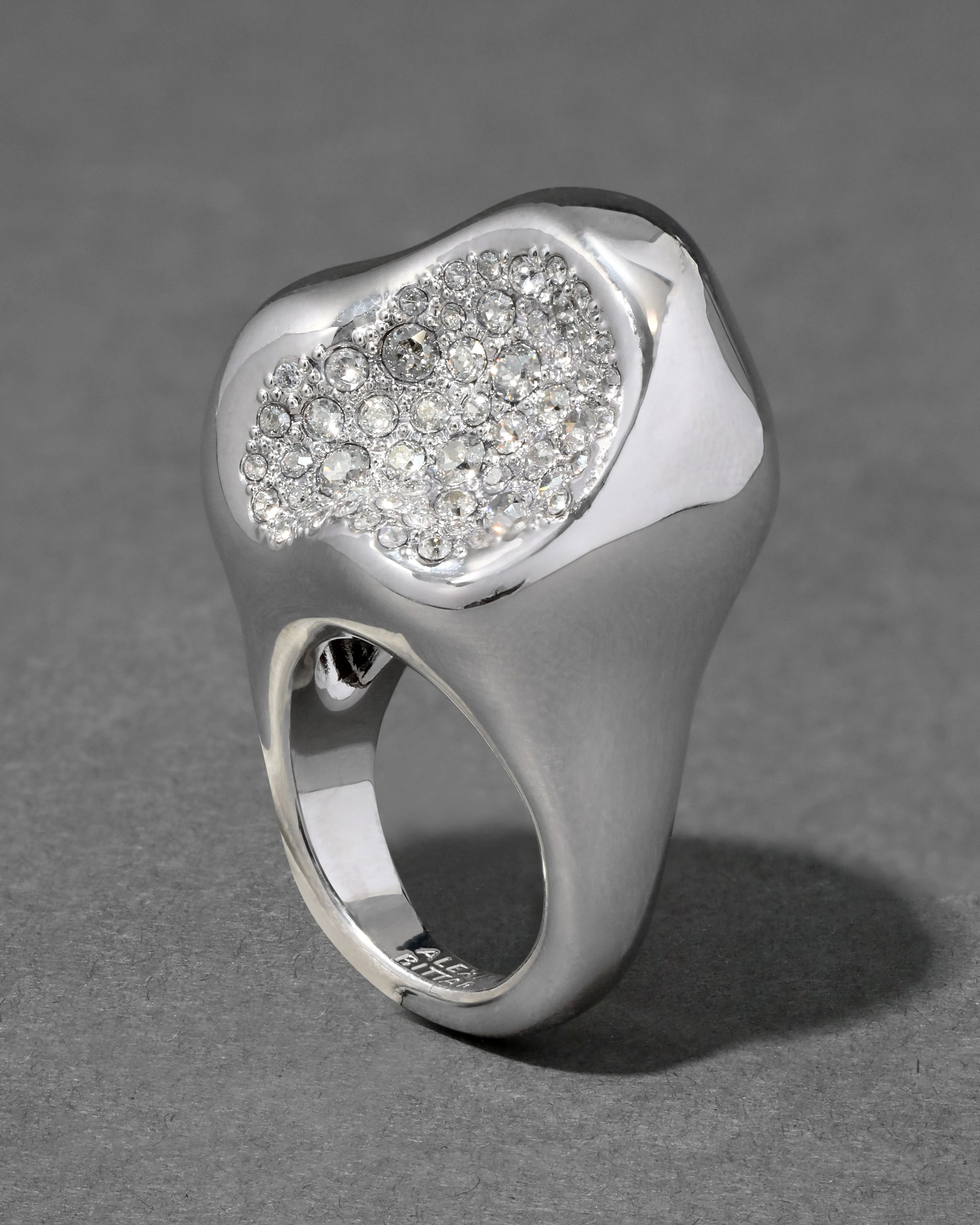 Solanales Silver Crystal Pebble Ring sold by Alexis Bittar