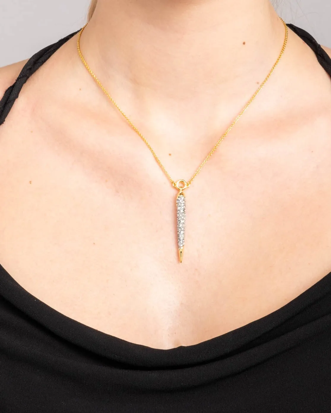 Solanales Gold Crystal Spear Necklace sold by Alexis Bittar product image thumbnail 2