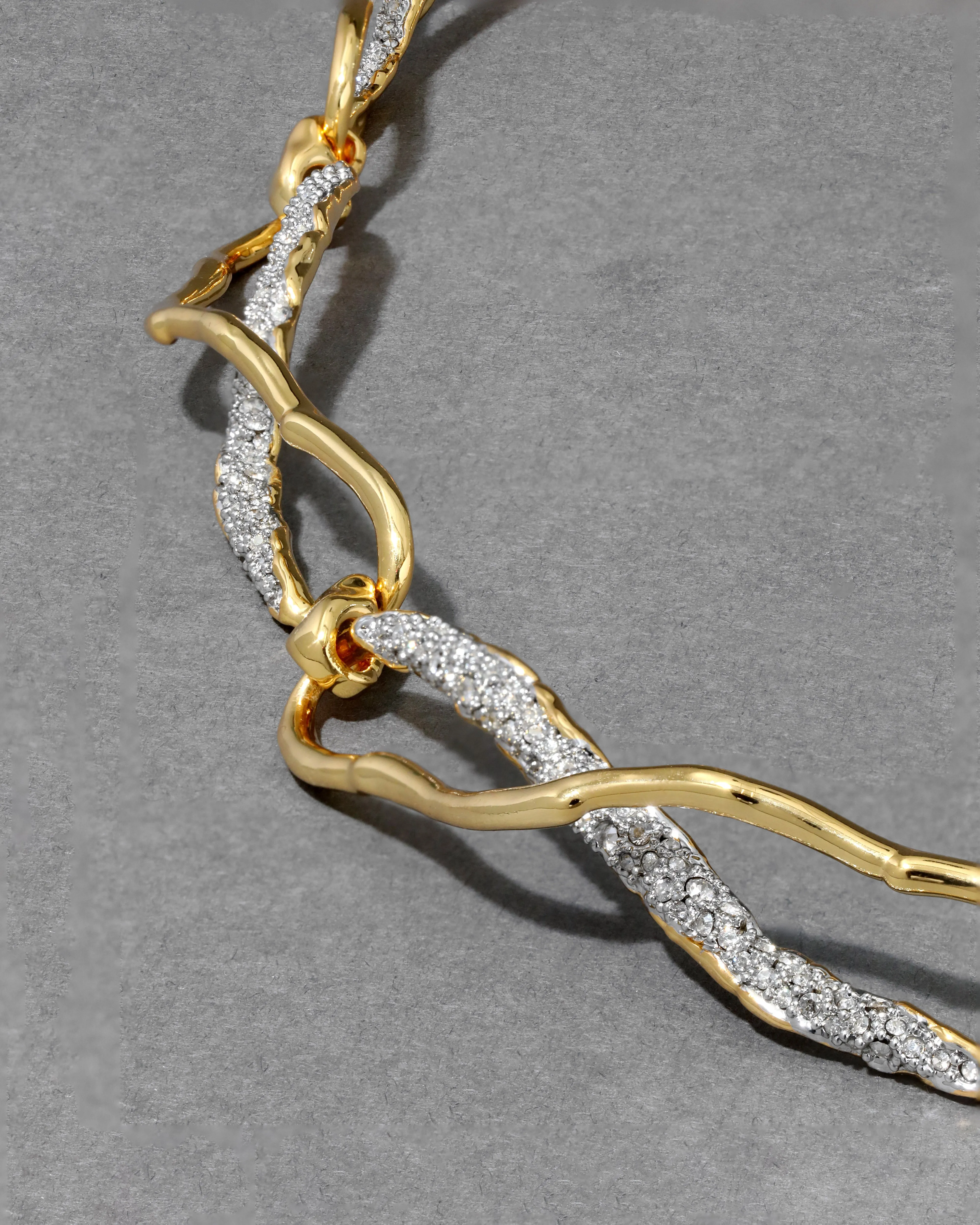 Solanales Gold Crystal Infinity Link Necklace sold by Alexis Bittar product image thumbnail 4