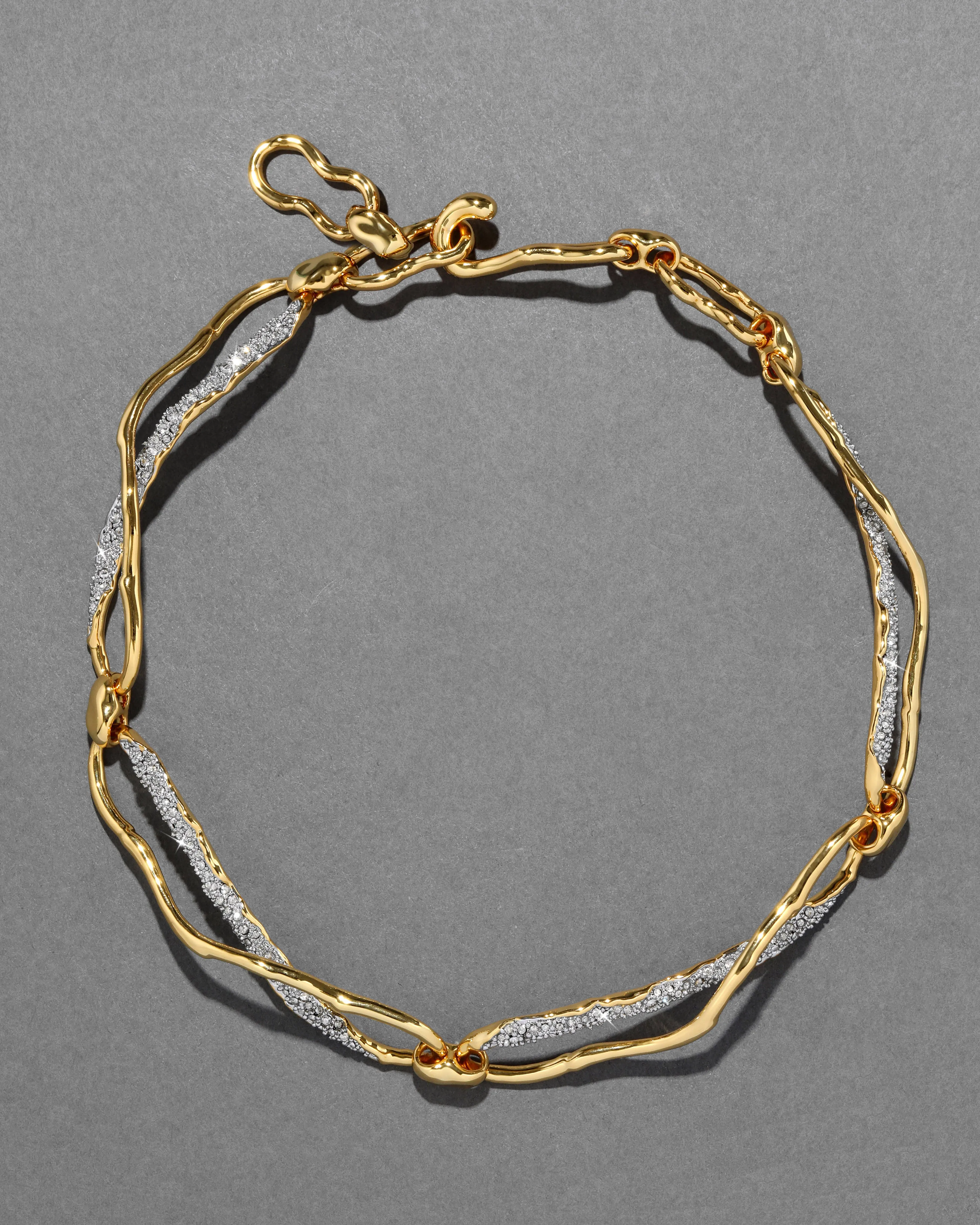 Solanales Gold Crystal Infinity Link Necklace sold by Alexis Bittar product image thumbnail 3
