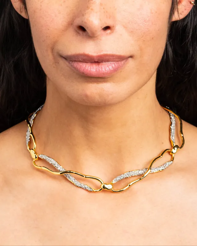 Solanales Gold Crystal Infinity Link Necklace sold by Alexis Bittar