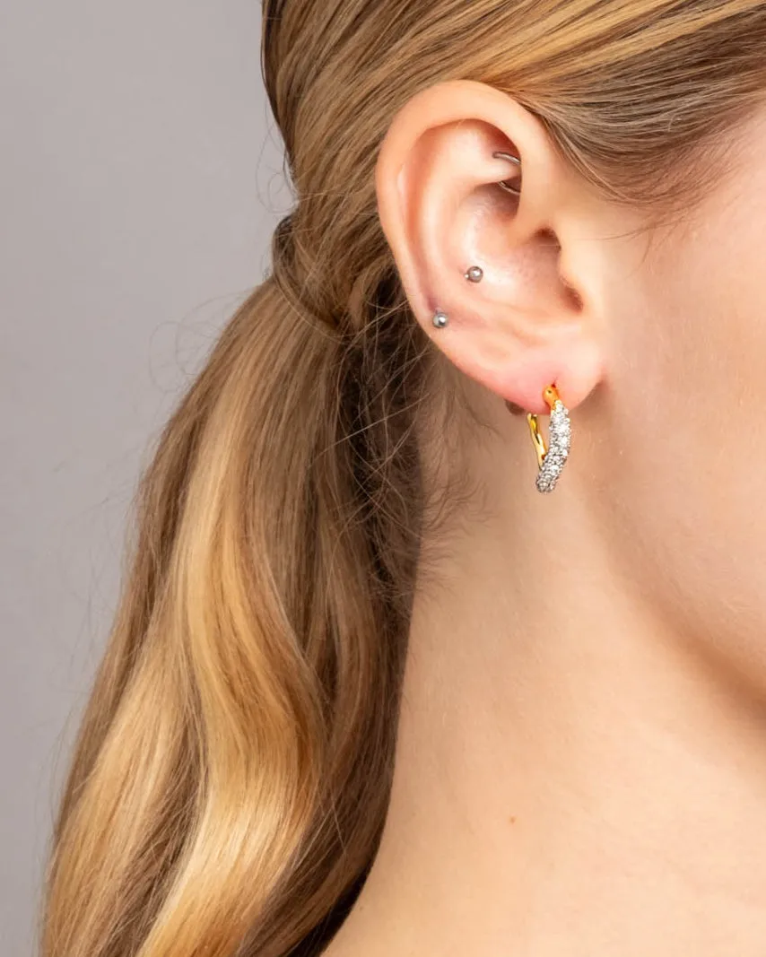 Solanales Gold Crystal Twist Mini Hoop Earring sold by Alexis Bittar product image thumbnail 3