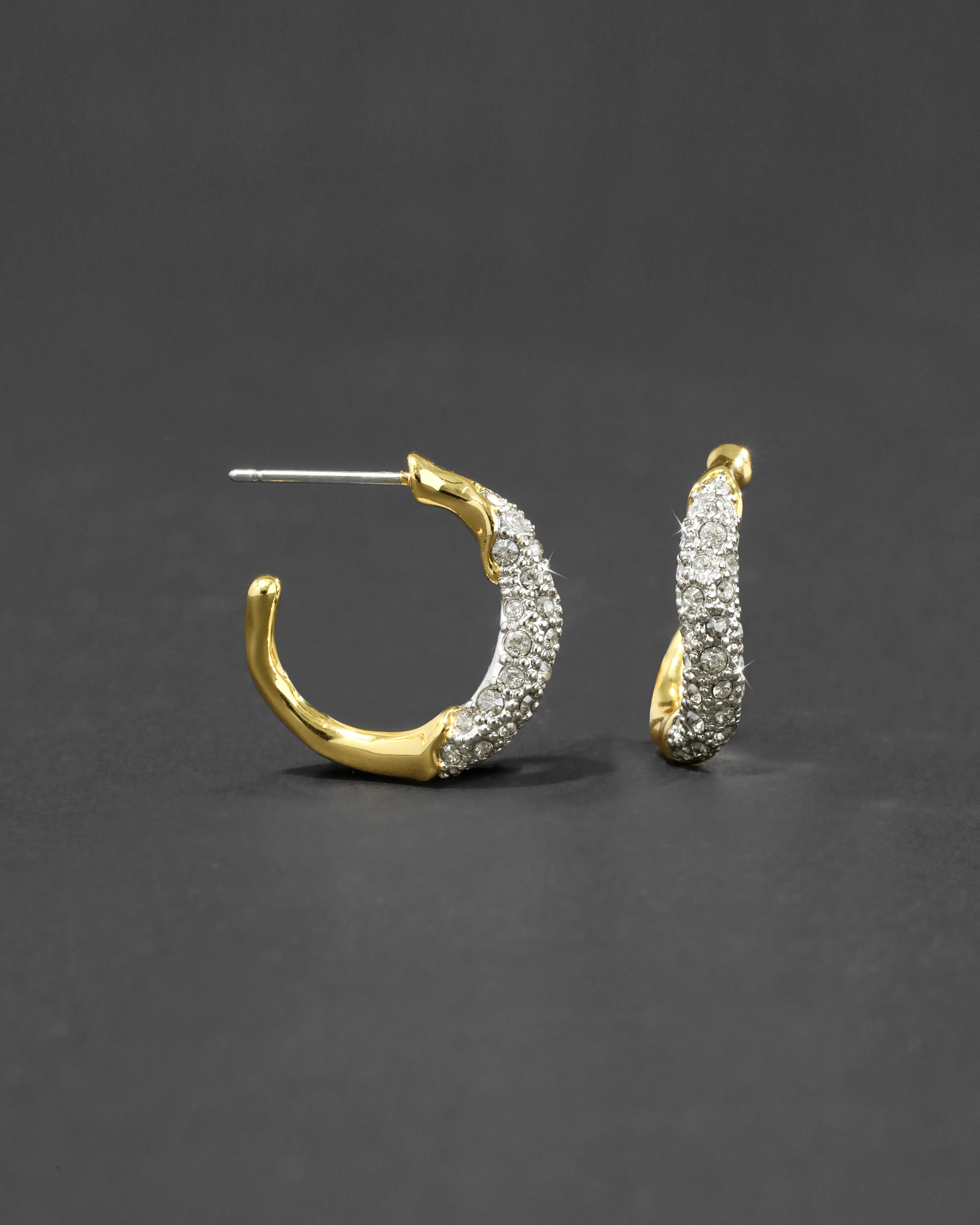 Solanales Gold Crystal Twist Mini Hoop Earring sold by Alexis Bittar product image thumbnail 4