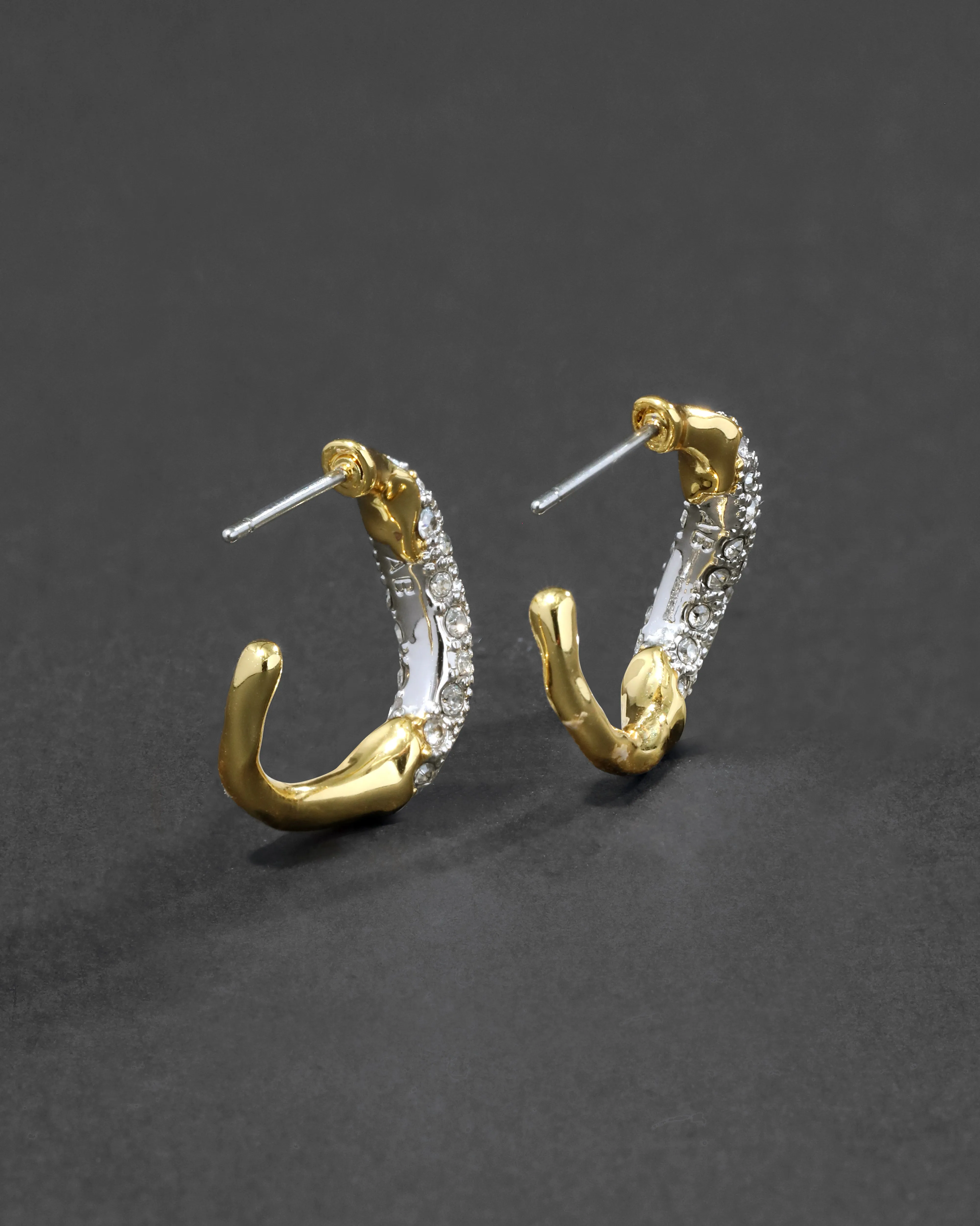 Solanales Gold Crystal Twist Mini Hoop Earring sold by Alexis Bittar product image thumbnail 5