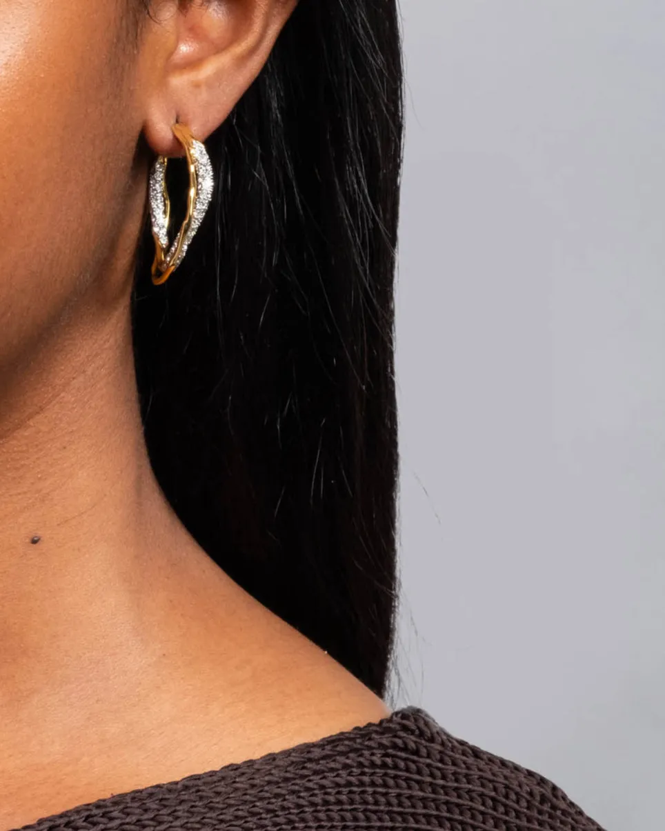 Solanales Gold Crystal Twist Hoop Earring sold by Alexis Bittar product image thumbnail 2