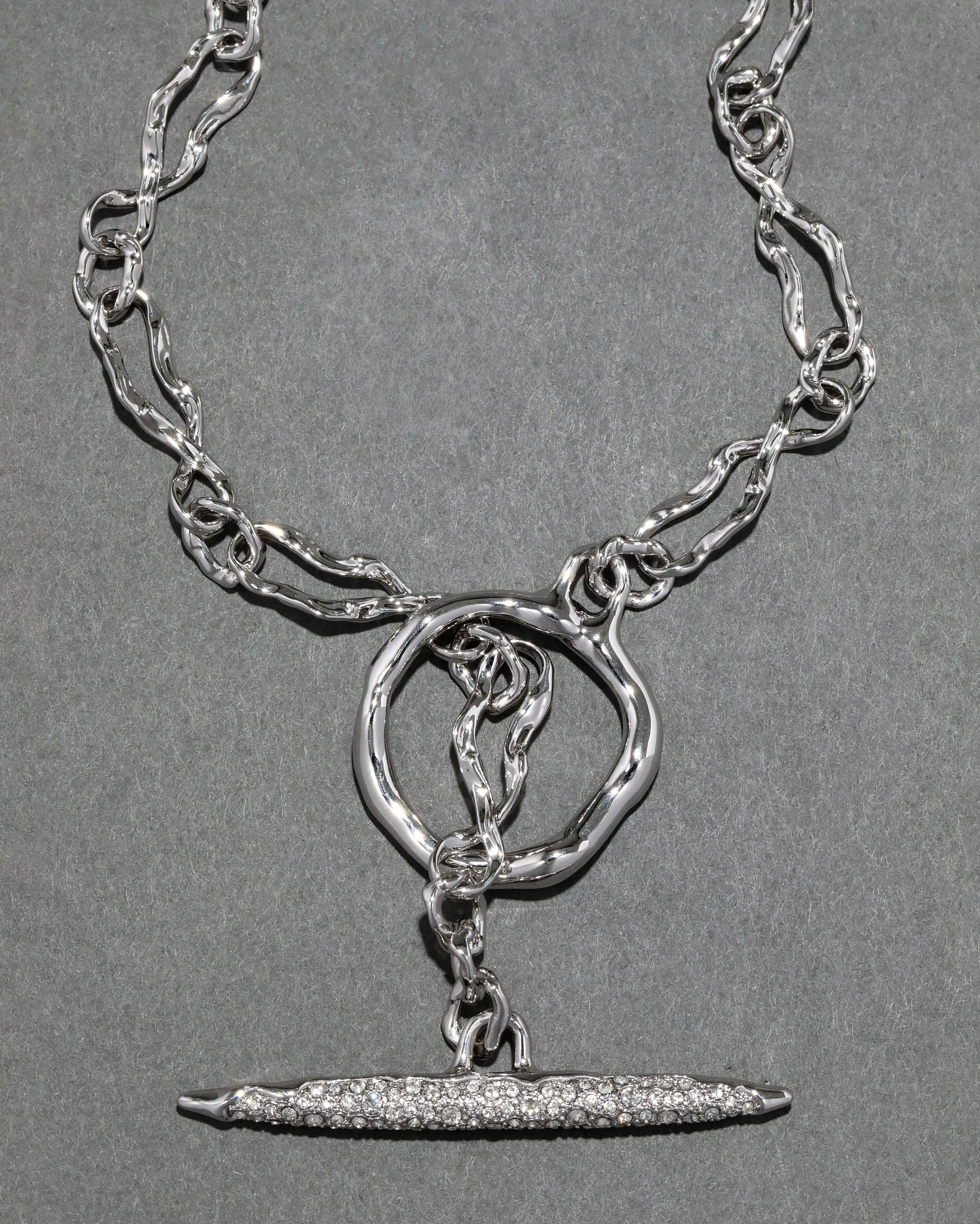 Solanales Silver Crystal Toggle Necklace sold by Alexis Bittar product image thumbnail 2