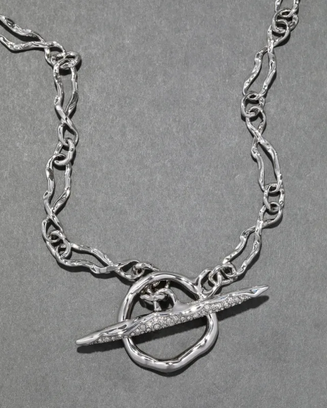 Solanales Silver Crystal Toggle Necklace sold by Alexis Bittar
