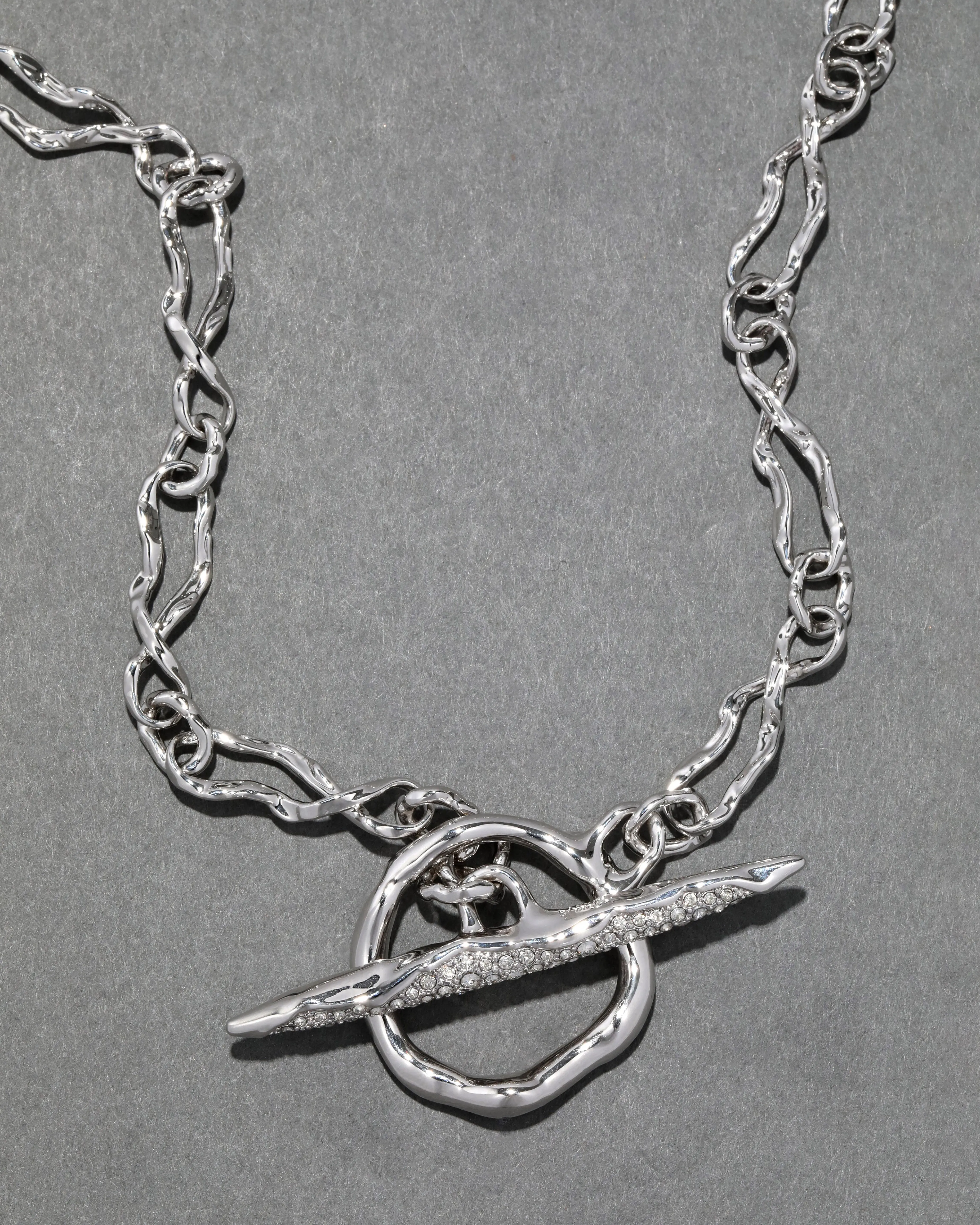 Solanales Silver Crystal Toggle Necklace sold by Alexis Bittar