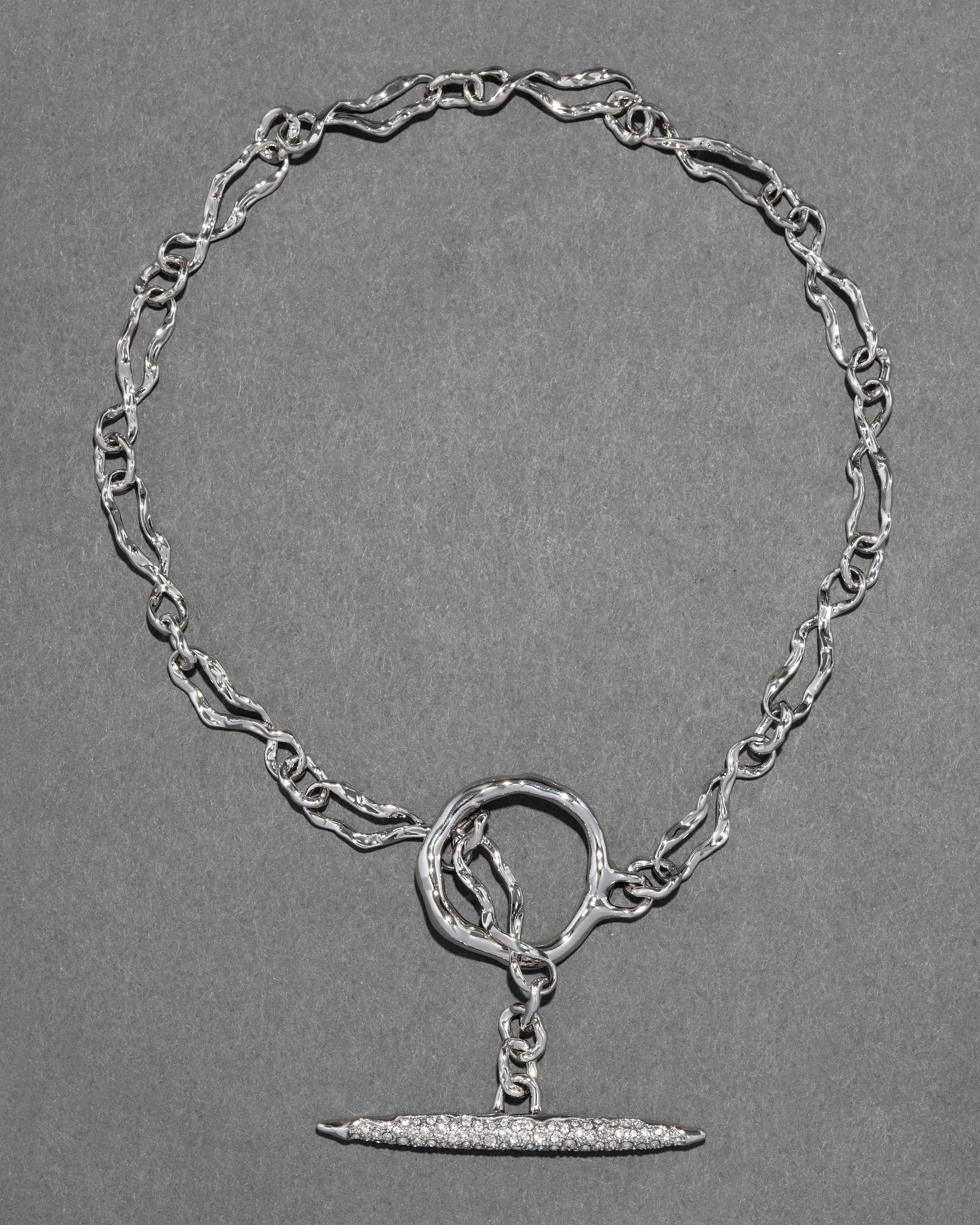 Solanales Silver Crystal Toggle Necklace sold by Alexis Bittar product image thumbnail 3