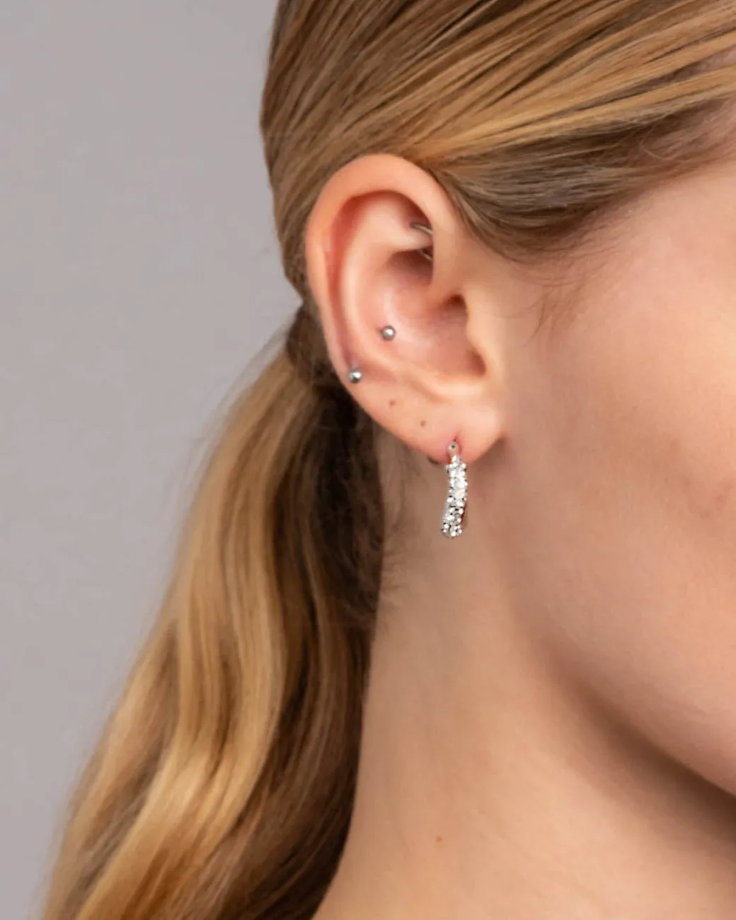 Solanales Silver Crystal Twist Mini Hoop Earring sold by Alexis Bittar product image thumbnail 3