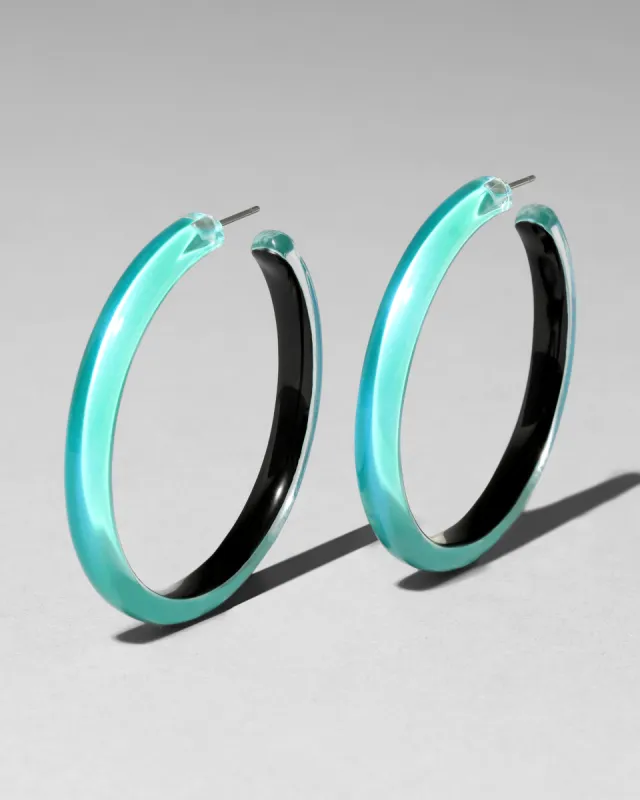 Skinny Lucite Hoop Earring- Mediterranean Opal sold by Alexis Bittar