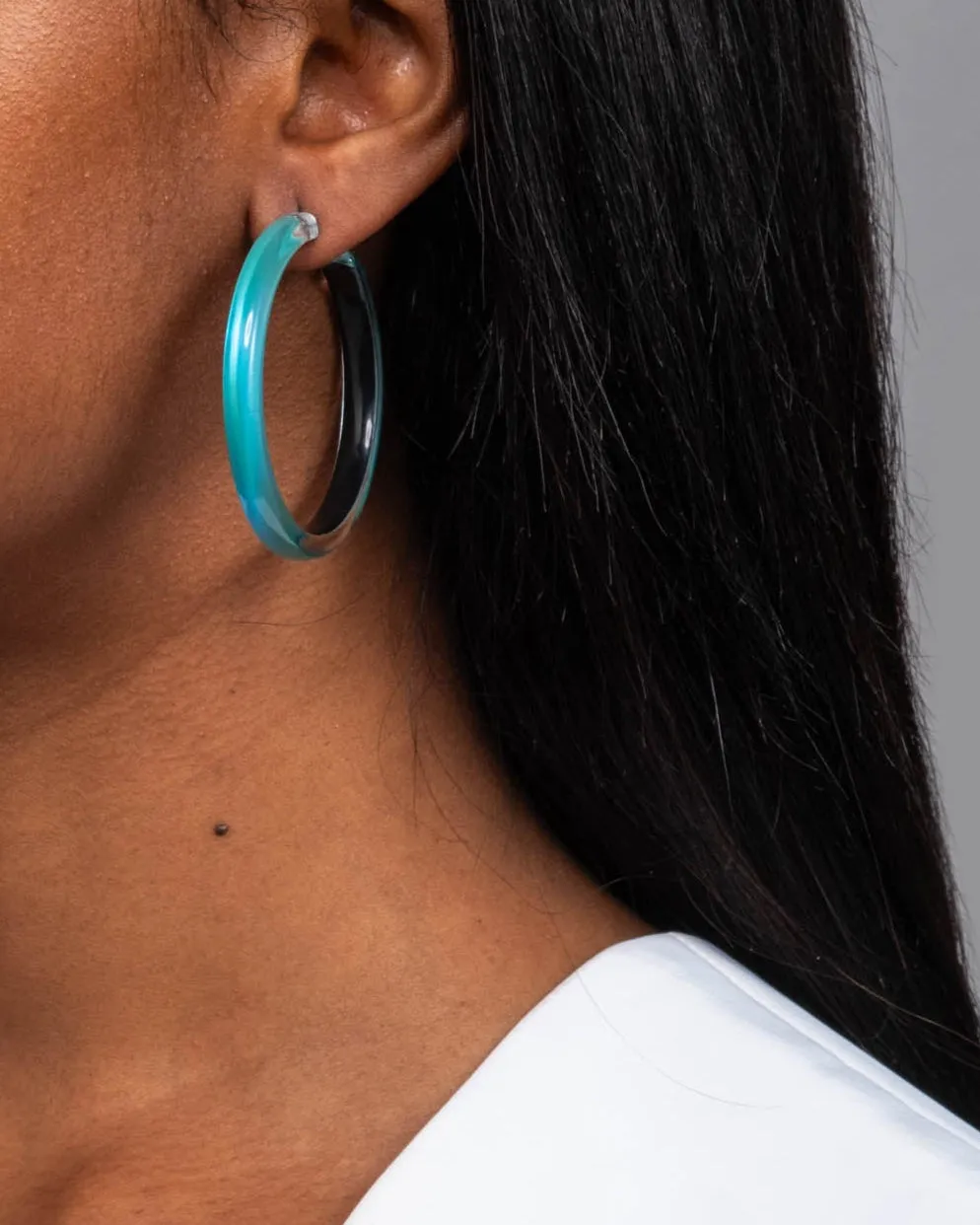 Skinny Lucite Hoop Earring- Mediterranean Opal sold by Alexis Bittar product image thumbnail 2