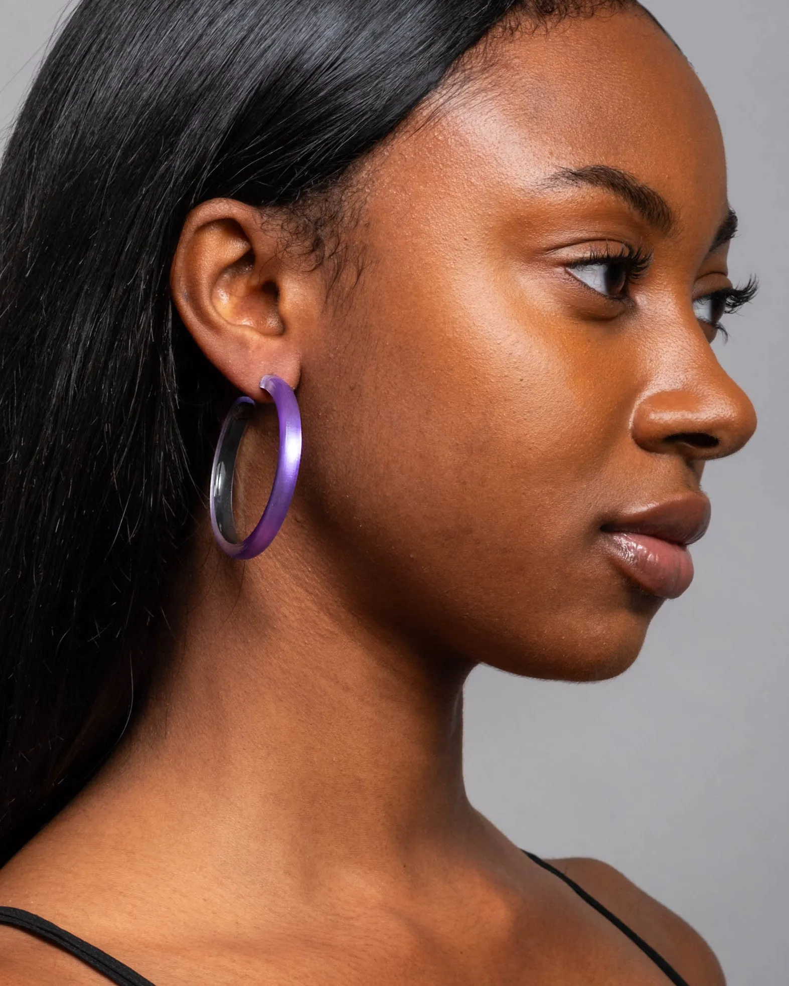 Skinny Lucite Hoop Earring- Violet sold by Alexis Bittar product image thumbnail 2