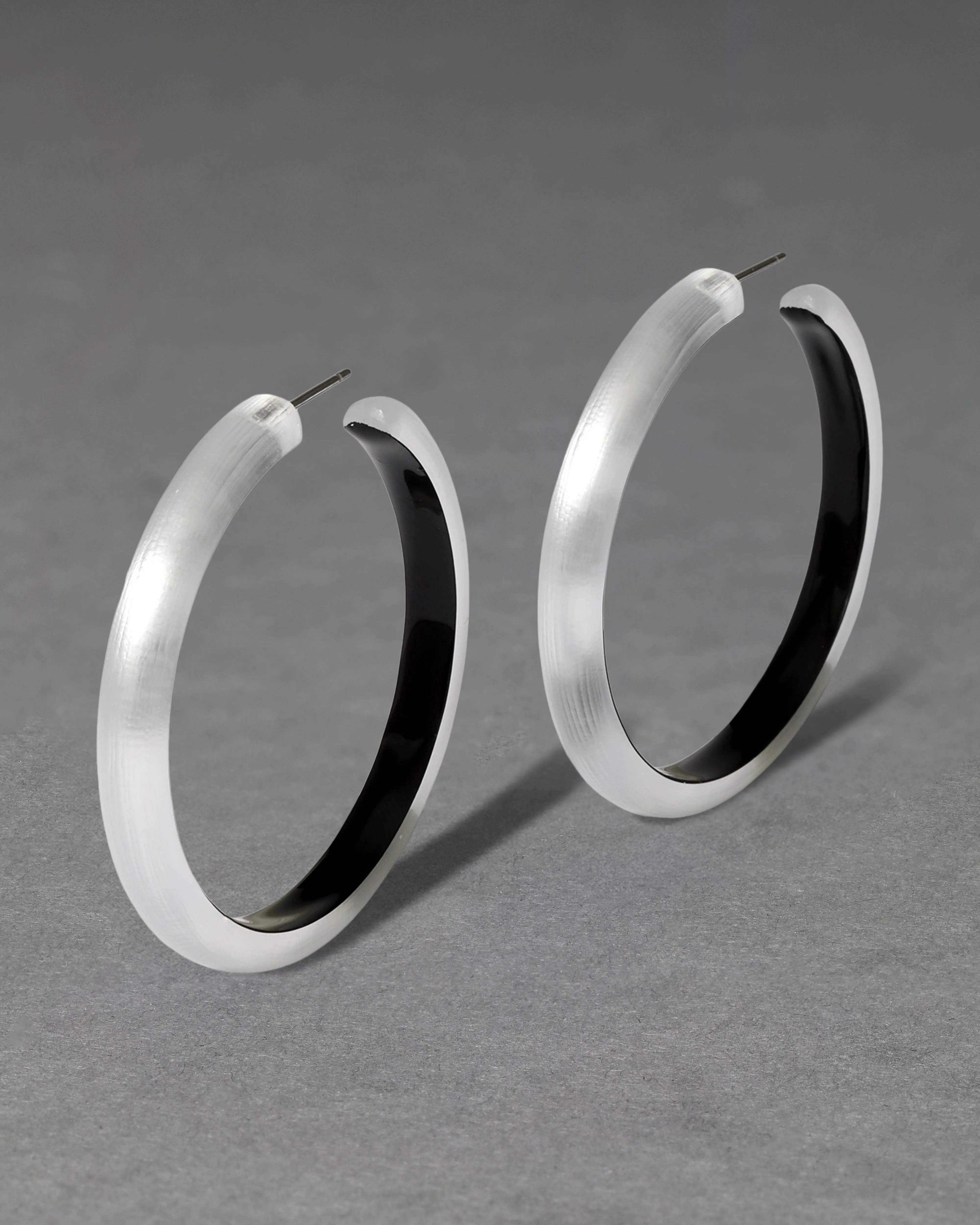 Skinny Lucite Hoop Earring- Silver sold by Alexis Bittar