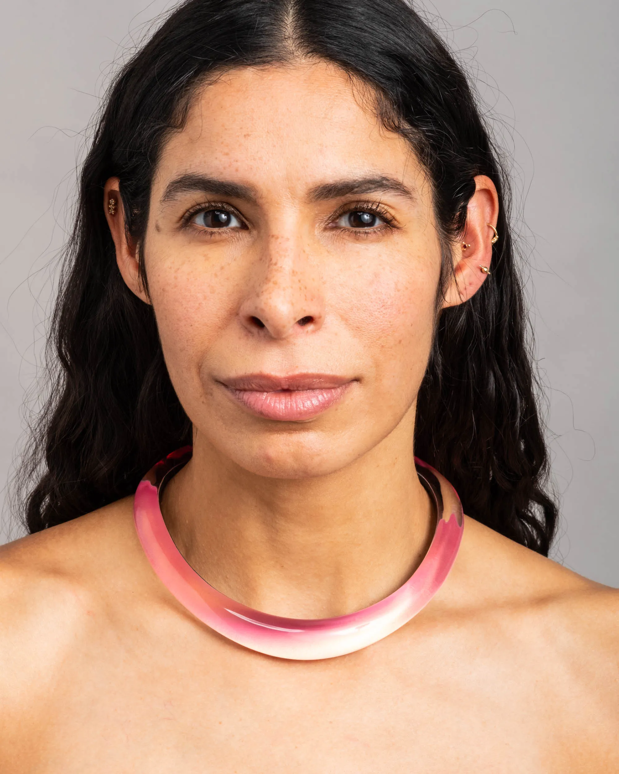 Lucite Collar Necklace- Sweet Melon sold by Alexis Bittar product image thumbnail 2