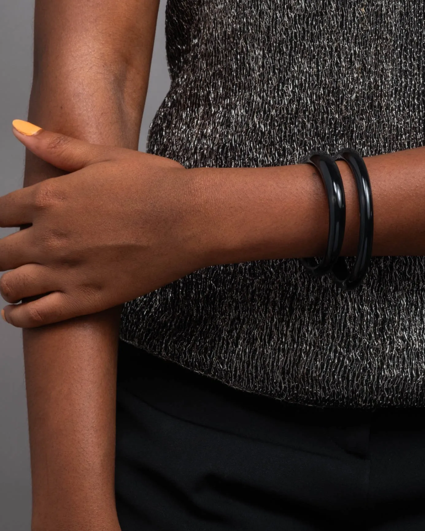 Lucite Skinny Bangle Bracelet- Onyx sold by Alexis Bittar product image thumbnail 2