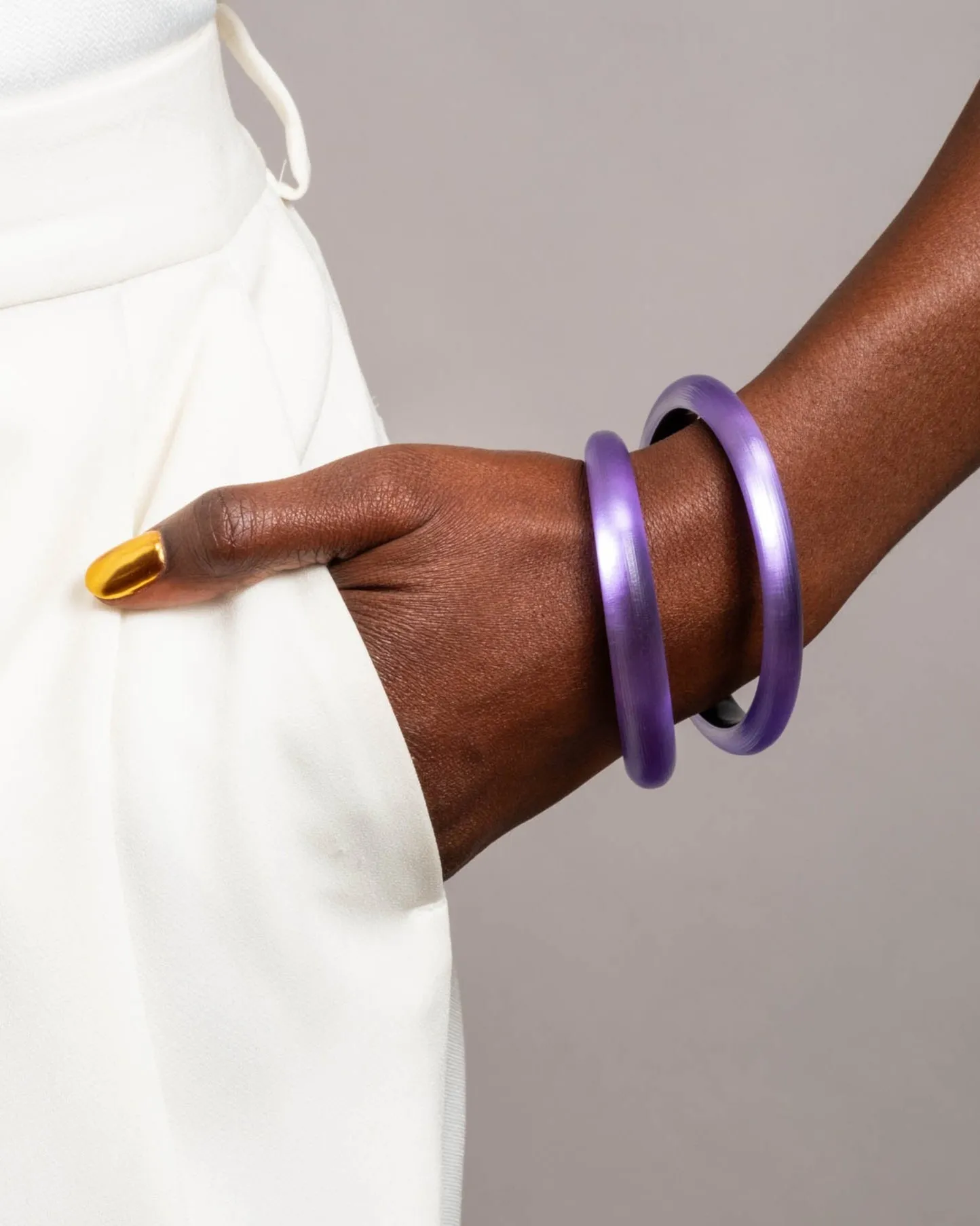 Luminous Lucite Skinny Bangle Bracelet- Violet sold by Alexis Bittar product image thumbnail 2