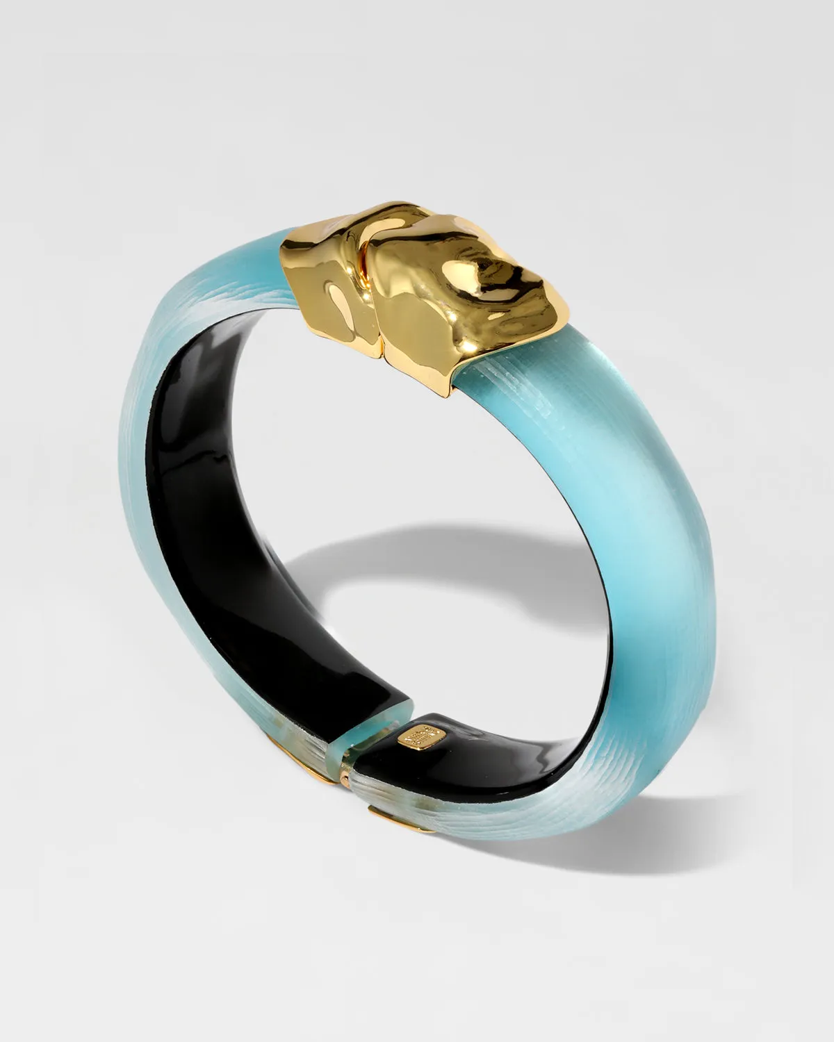 Molten Gold Lucite Hinge Bracelet- Icy Blue sold by Alexis Bittar product image thumbnail 3