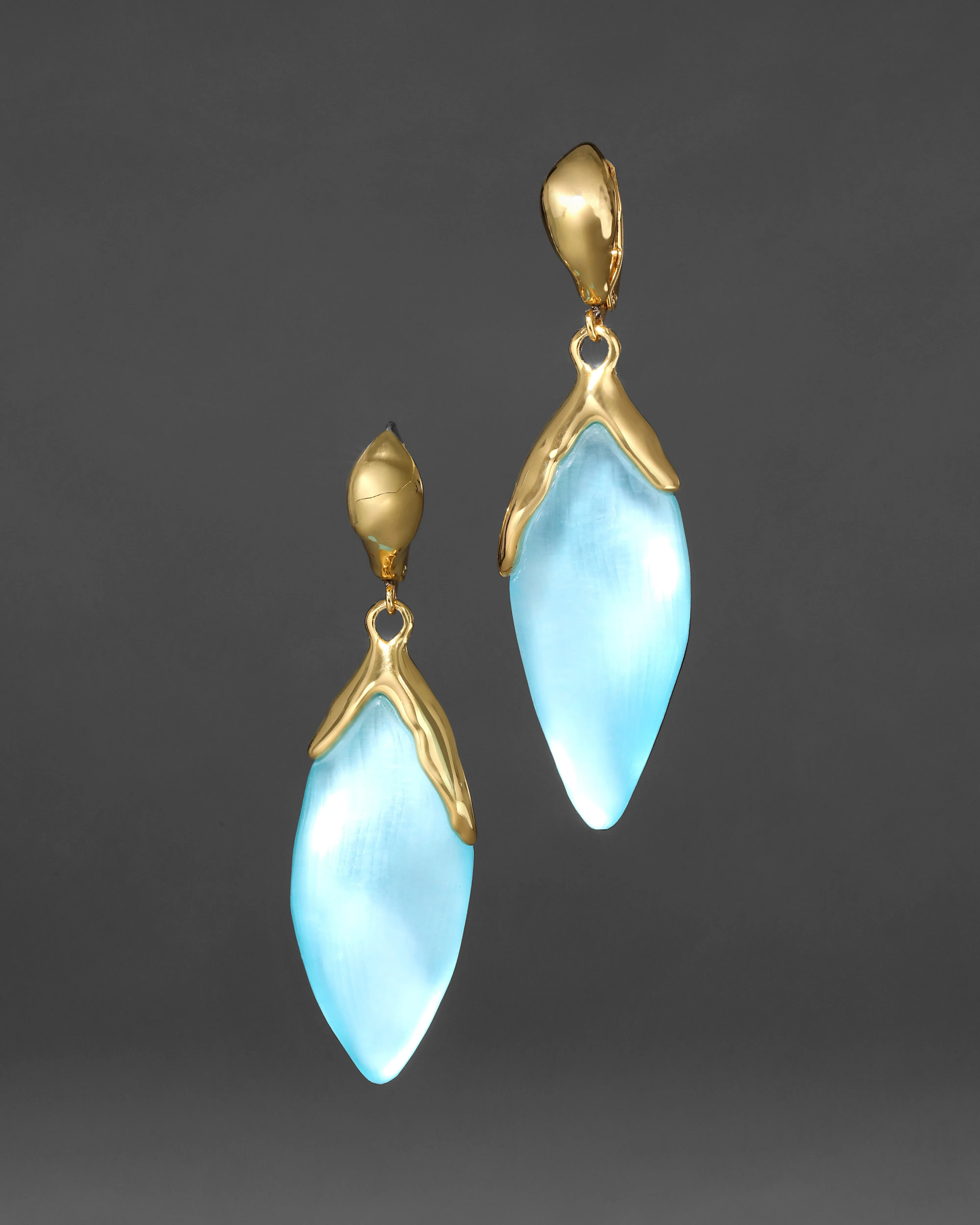 Luminous Lucite Petal Leverback Earring- Icy Blue sold by Alexis Bittar