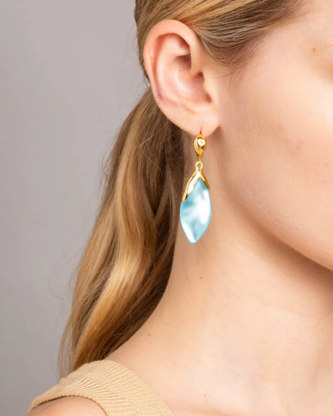 Luminous Lucite Petal Leverback Earring- Icy Blue sold by Alexis Bittar product image thumbnail 2