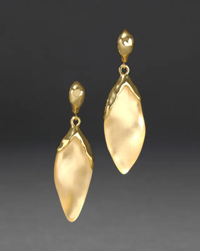 Luminous Lucite Petal Leverback Earring- Gold sold by Alexis Bittar