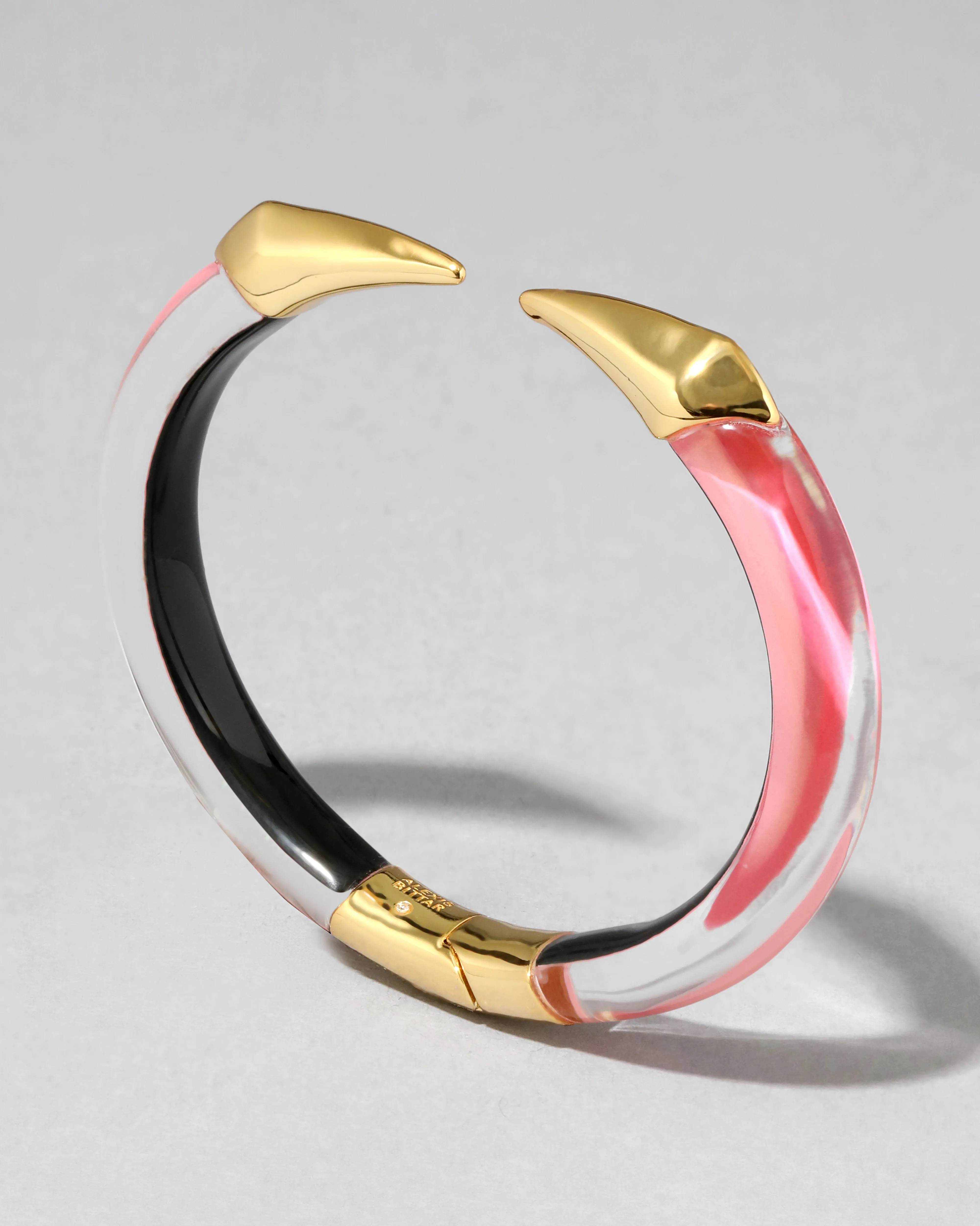 Mirrored Pyramid Lucite Brake Hinge Bracelet- Sweet Melon sold by Alexis Bittar product image thumbnail 3