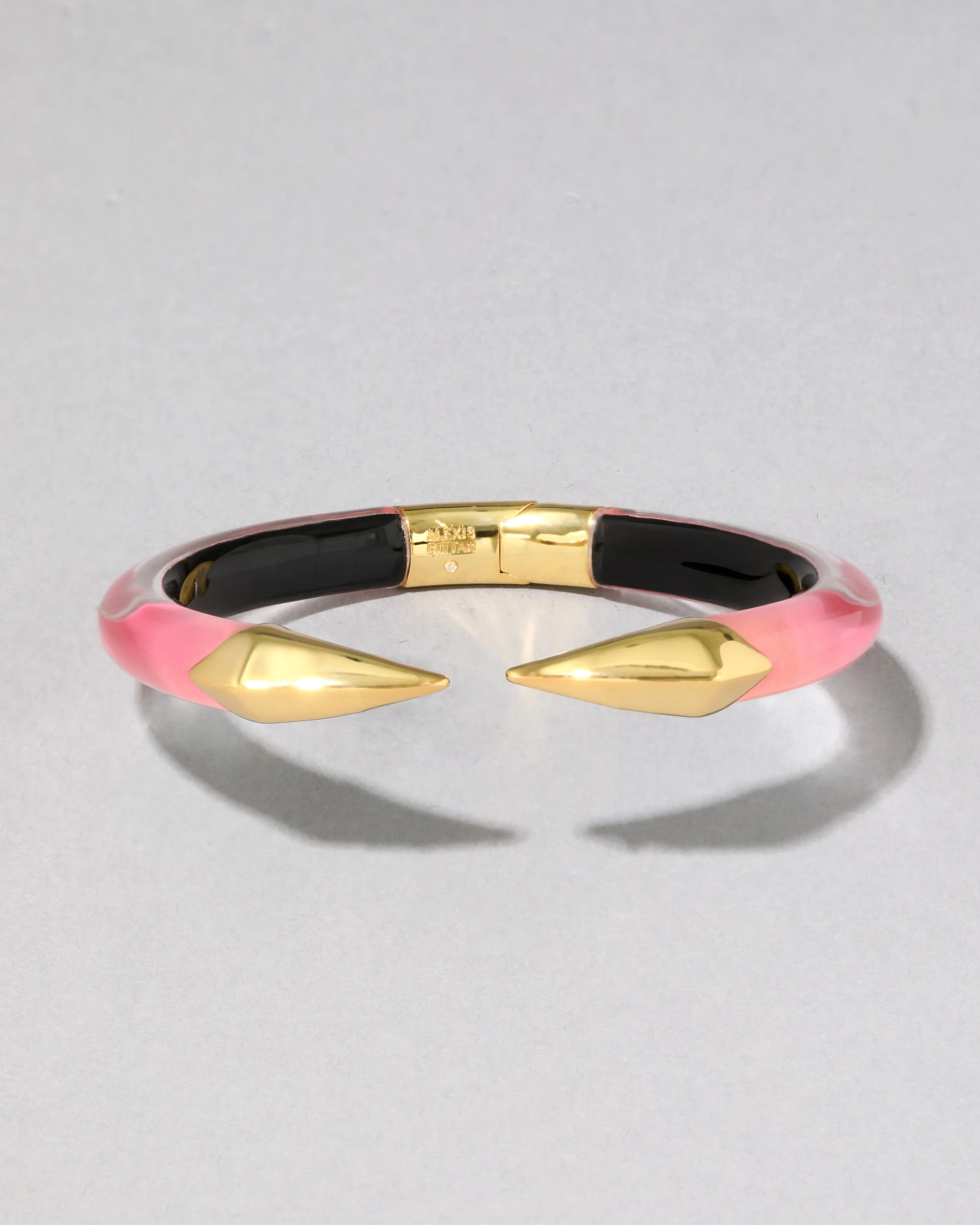 Mirrored Pyramid Lucite Brake Hinge Bracelet- Sweet Melon sold by Alexis Bittar