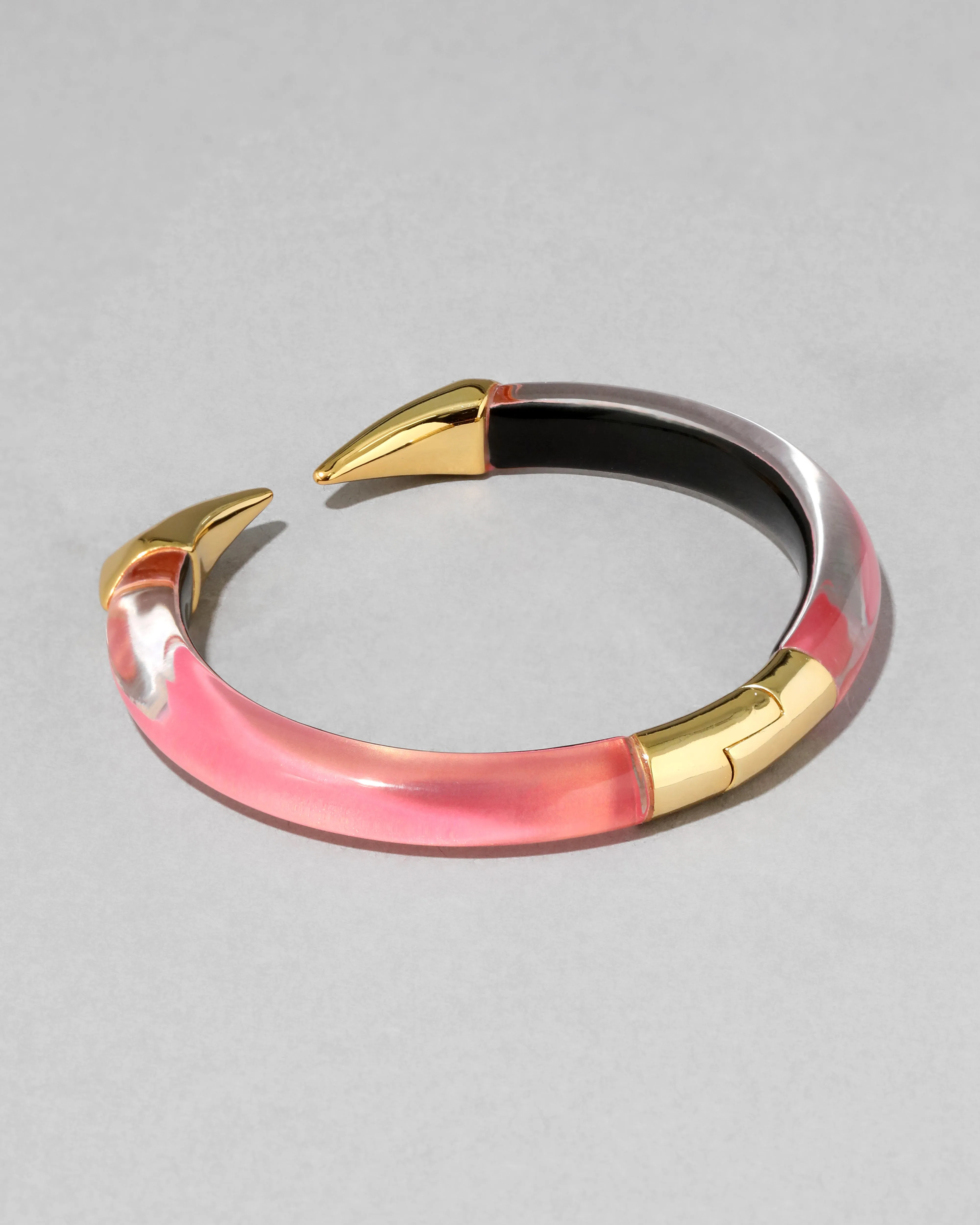 Mirrored Pyramid Lucite Brake Hinge Bracelet- Sweet Melon sold by Alexis Bittar product image thumbnail 4