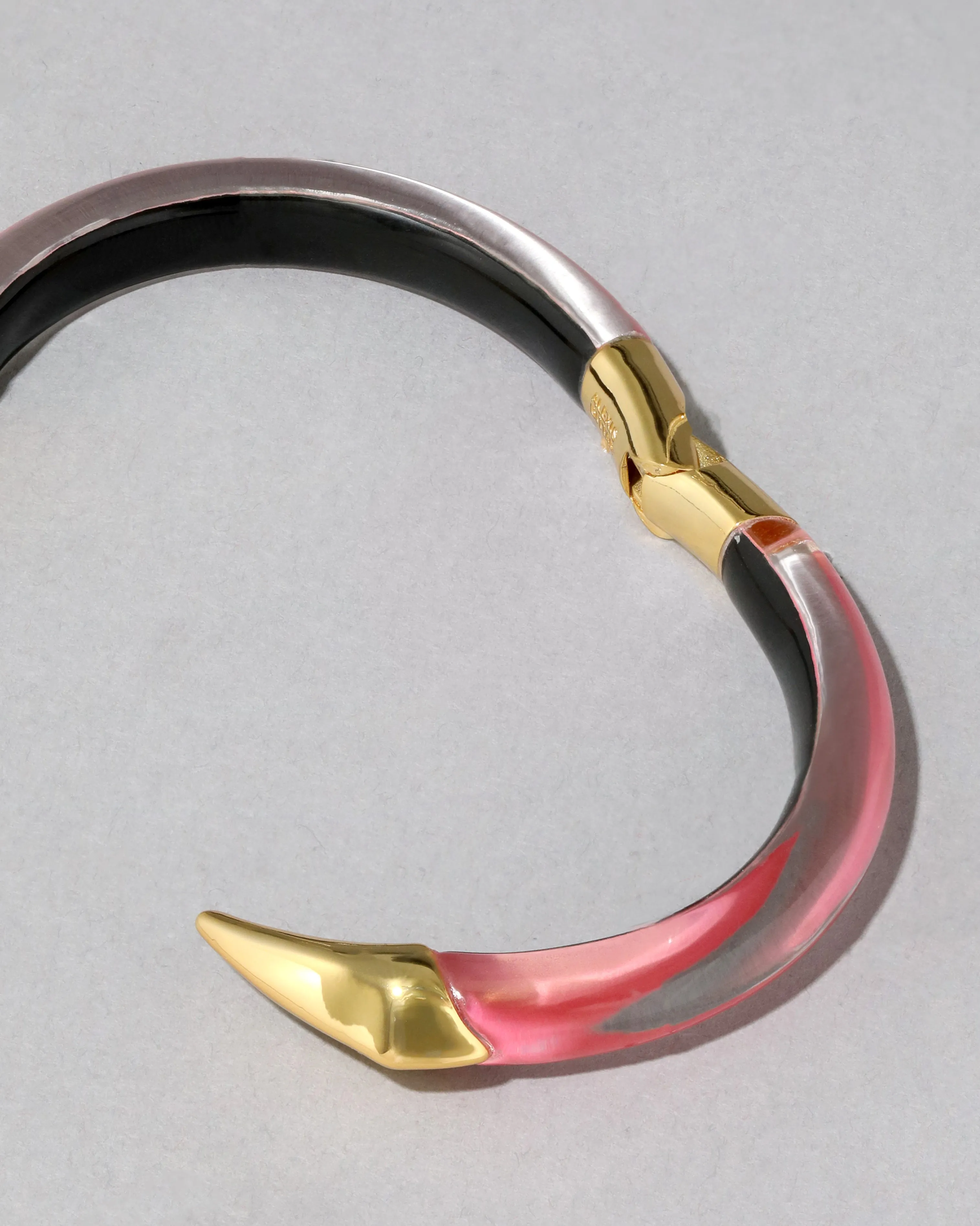 Mirrored Pyramid Lucite Brake Hinge Bracelet- Sweet Melon sold by Alexis Bittar product image thumbnail 5